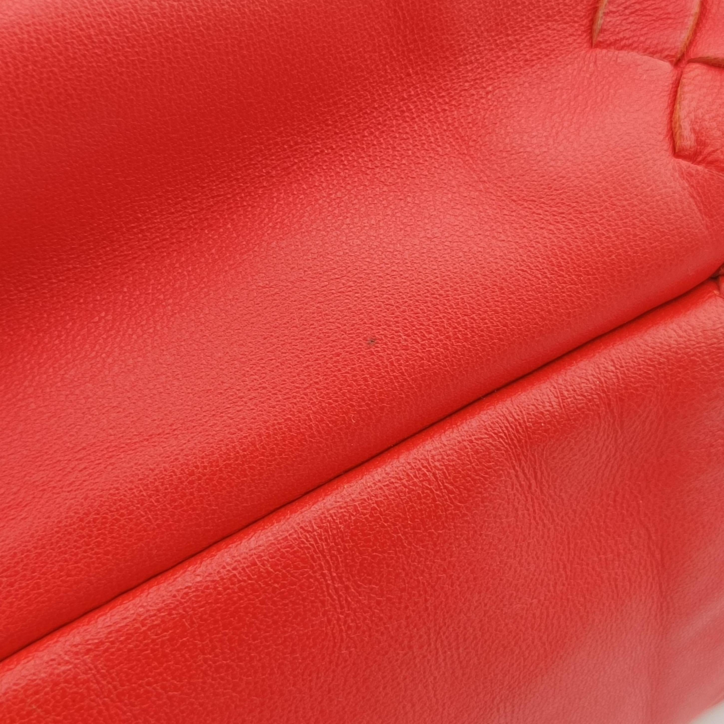 CAMPANA Intrecciato Red lambskin B00011797Tカンパーナ イントレチャート レッド ラムスキン B00011797T
