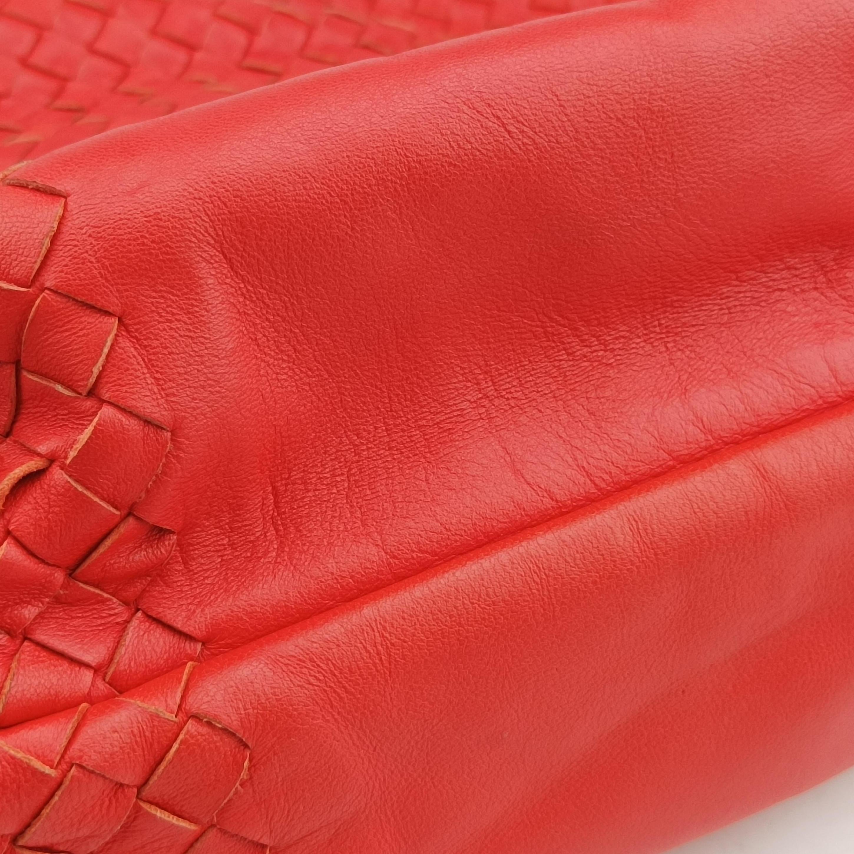 CAMPANA Intrecciato Red lambskin B00011797Tカンパーナ イントレチャート レッド ラムスキン B00011797T