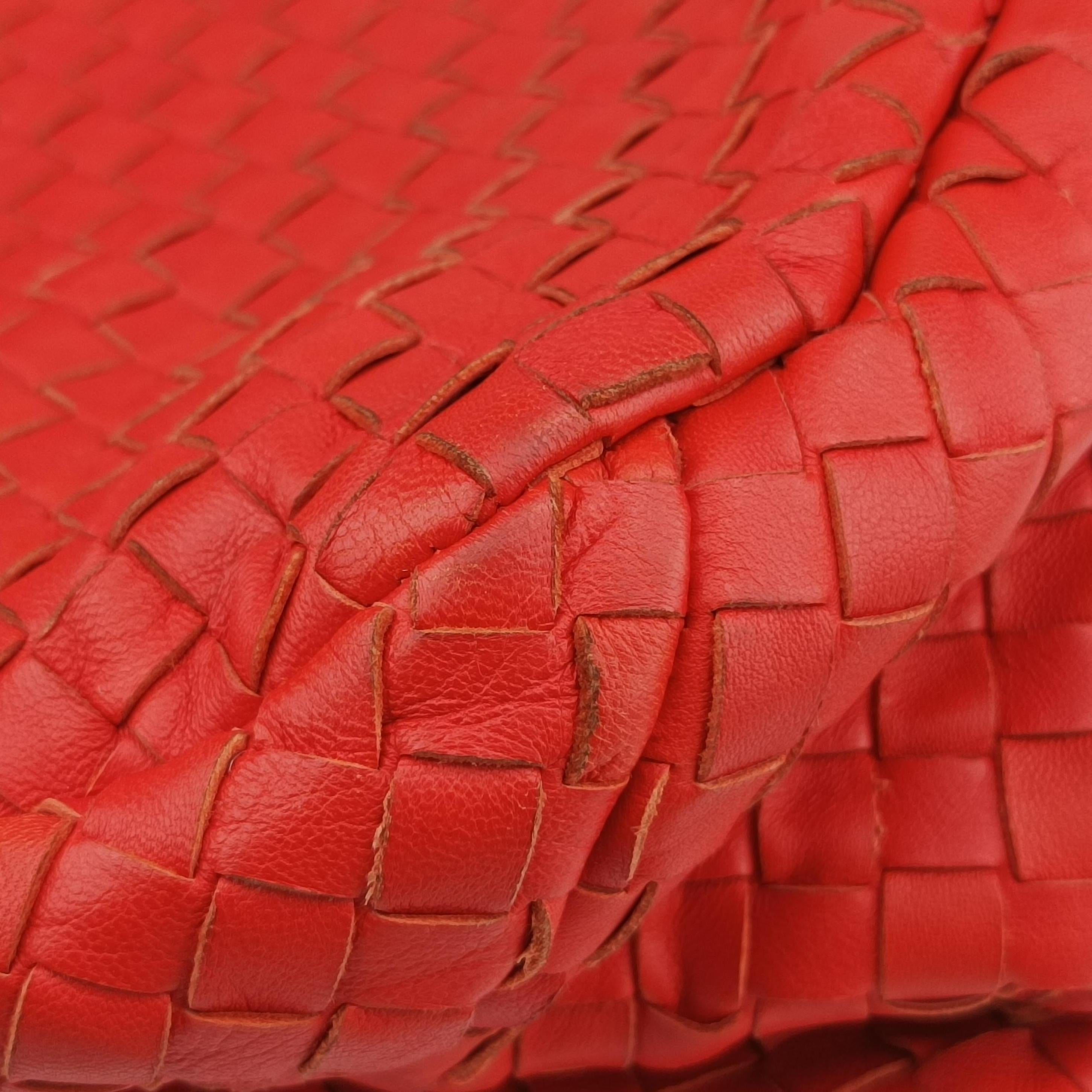 CAMPANA Intrecciato Red lambskin B00011797Tカンパーナ イントレチャート レッド ラムスキン B00011797T