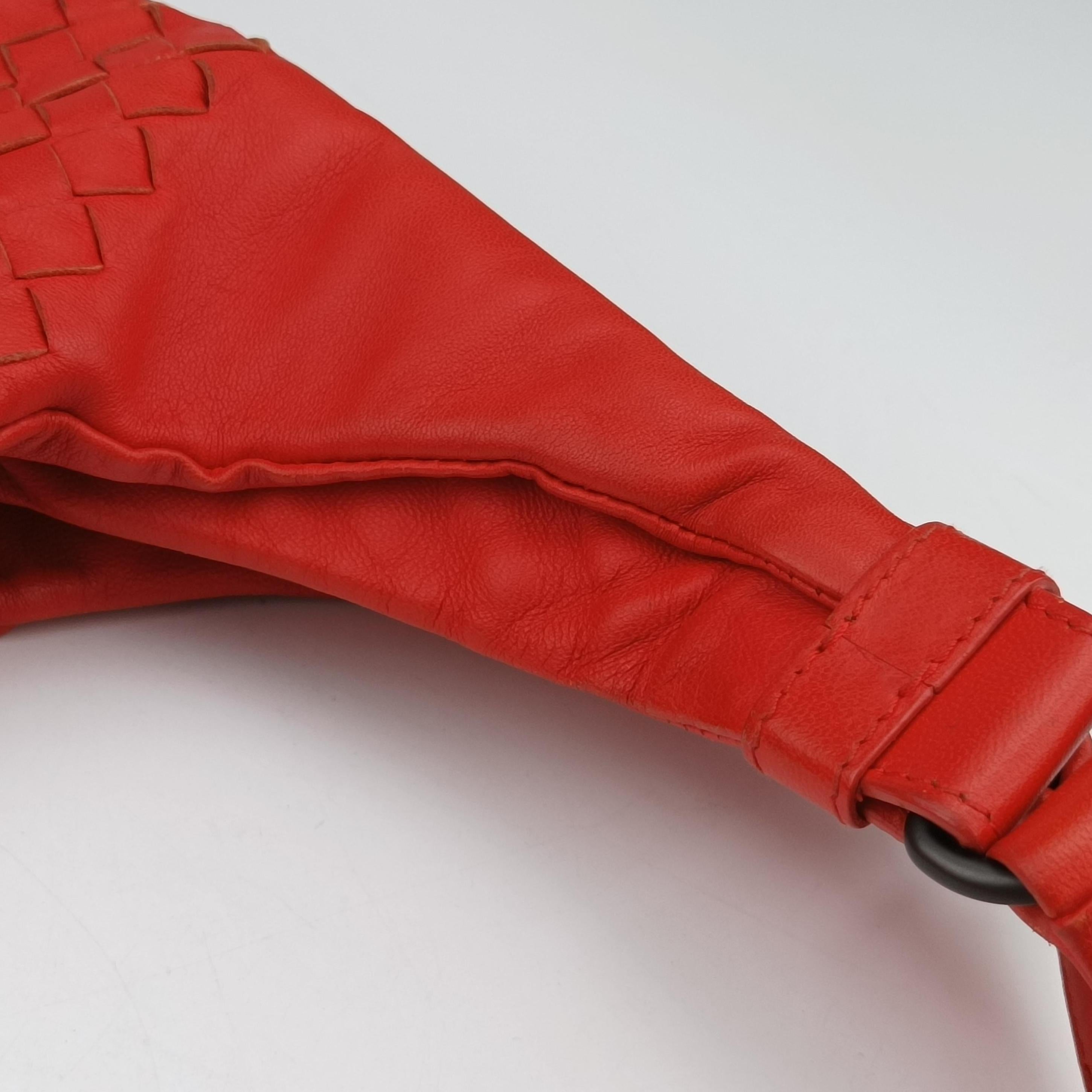 CAMPANA Intrecciato Red lambskin B00011797Tカンパーナ イントレチャート レッド ラムスキン B00011797T