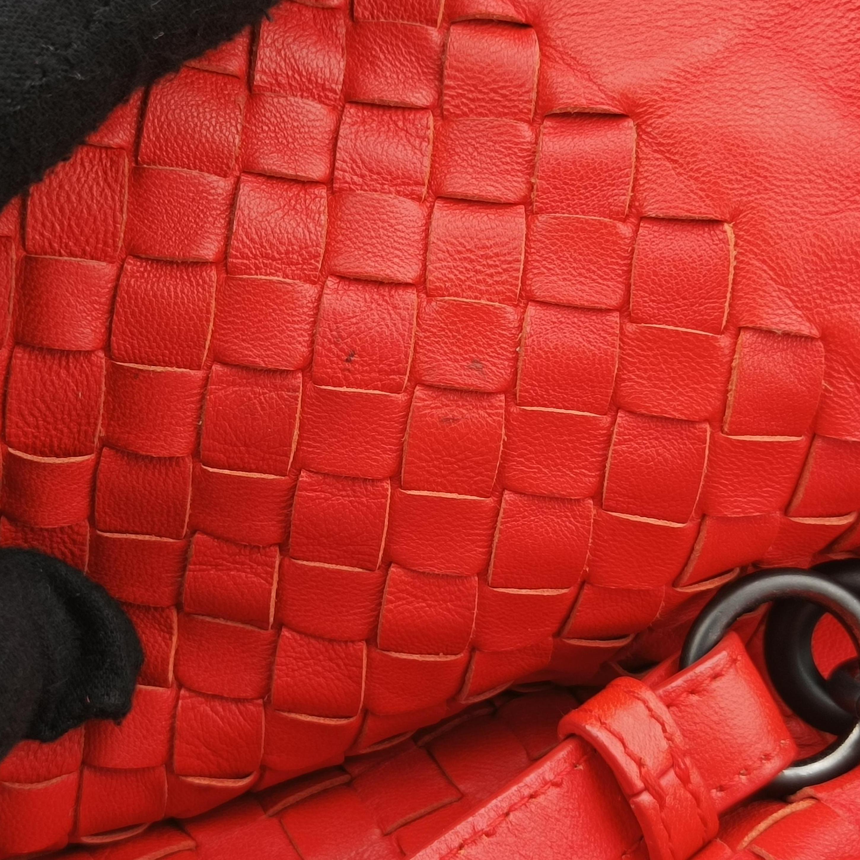 CAMPANA Intrecciato Red lambskin B00011797Tカンパーナ イントレチャート レッド ラムスキン B00011797T