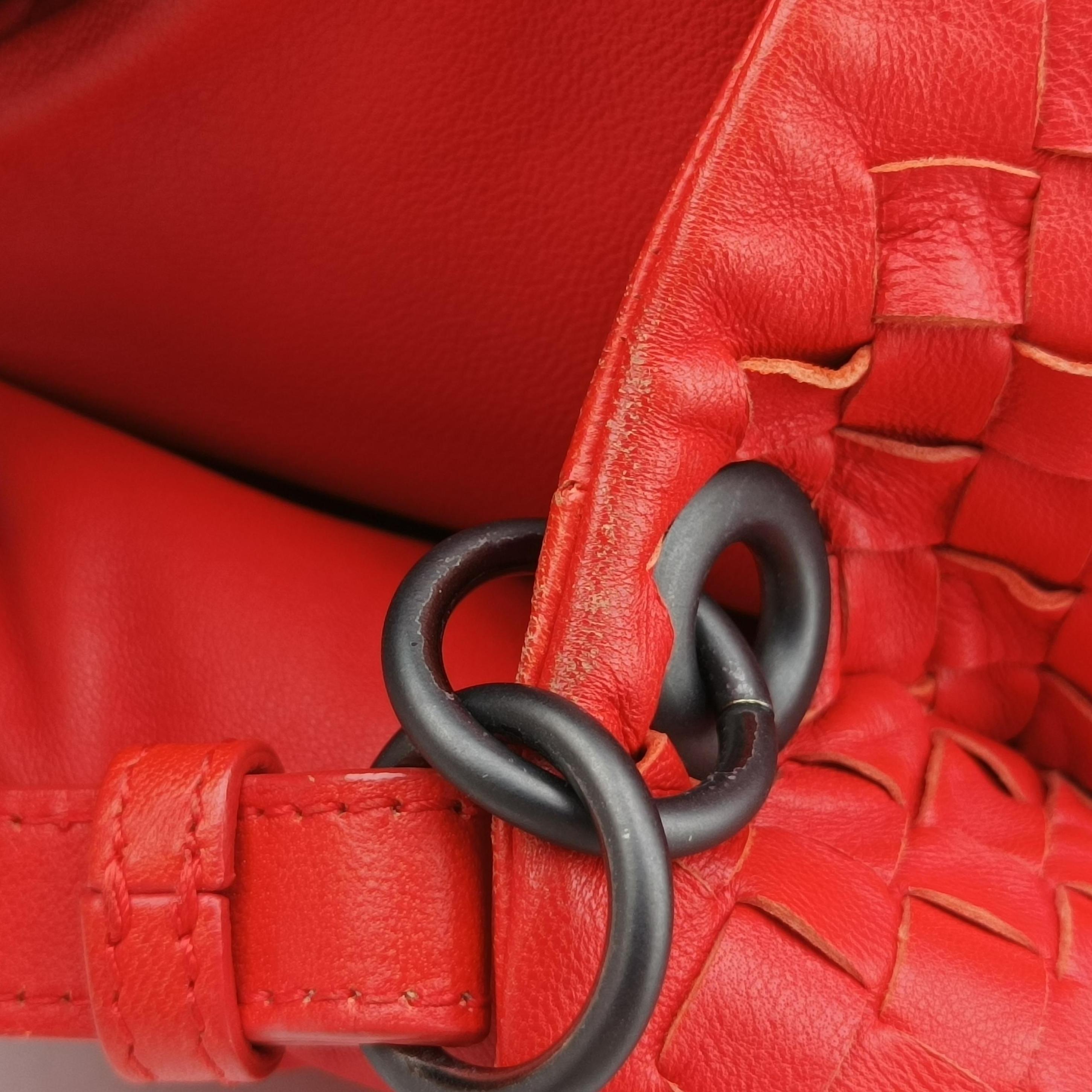 CAMPANA Intrecciato Red lambskin B00011797Tカンパーナ イントレチャート レッド ラムスキン B00011797T