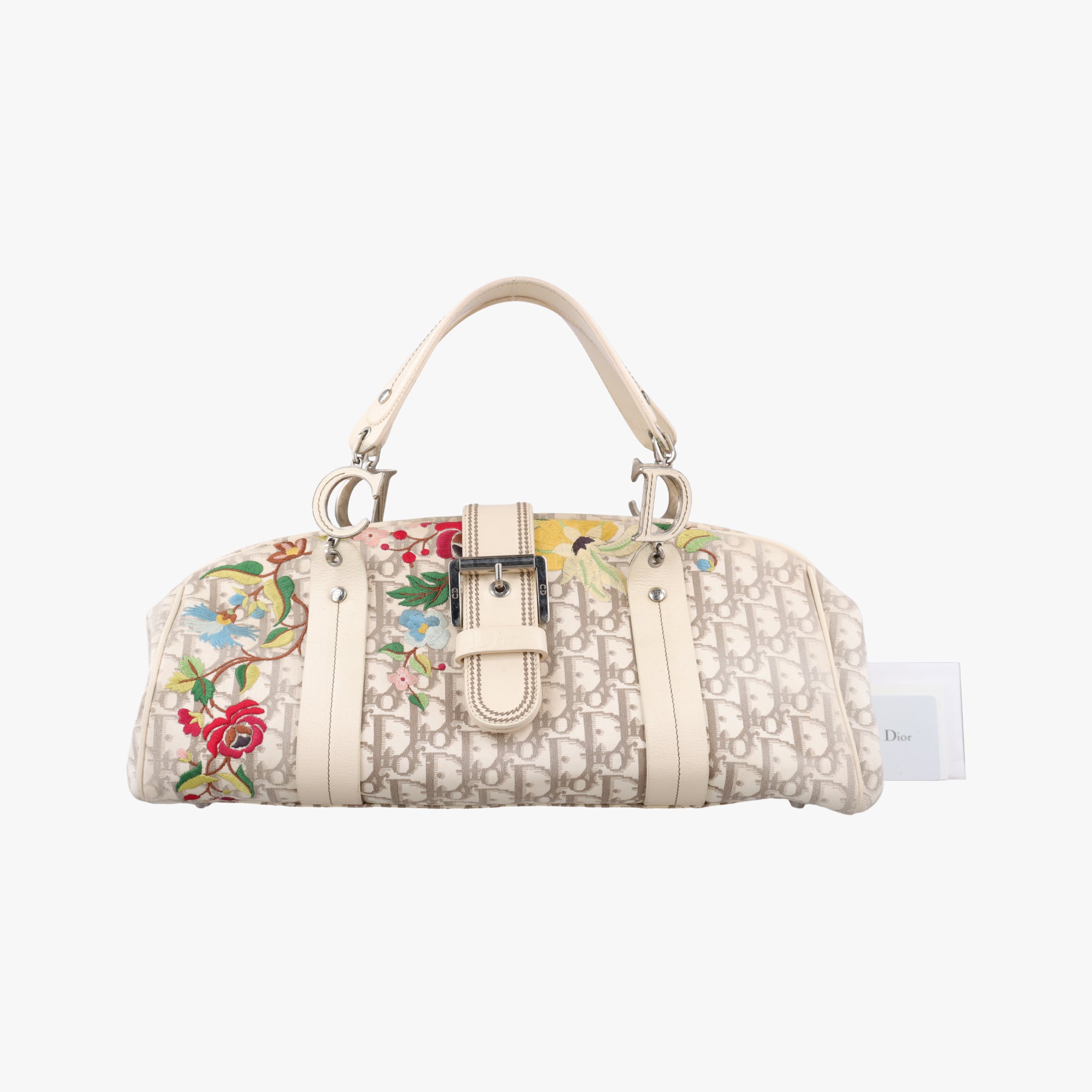 Oblique Floral Trotter White x Beige x Multicolor Canvas × Leather 96-BM-0025オブリークフローラルトロッター ホワイト×ベージュ×マルチカラー キャンバス×レザー 96-BM-0025