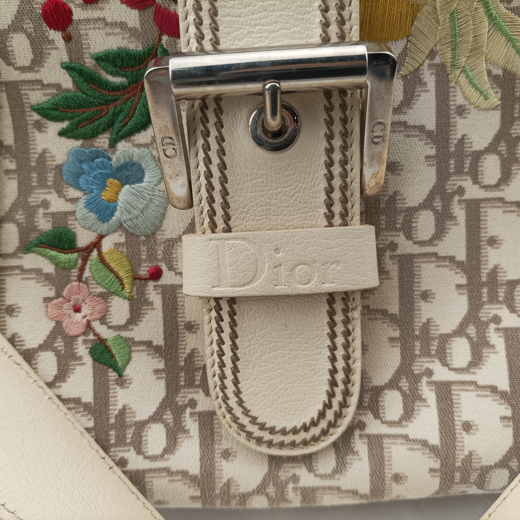 Oblique Floral Trotter White x Beige x Multicolor Canvas × Leather 96-BM-0025オブリークフローラルトロッター ホワイト×ベージュ×マルチカラー キャンバス×レザー 96-BM-0025