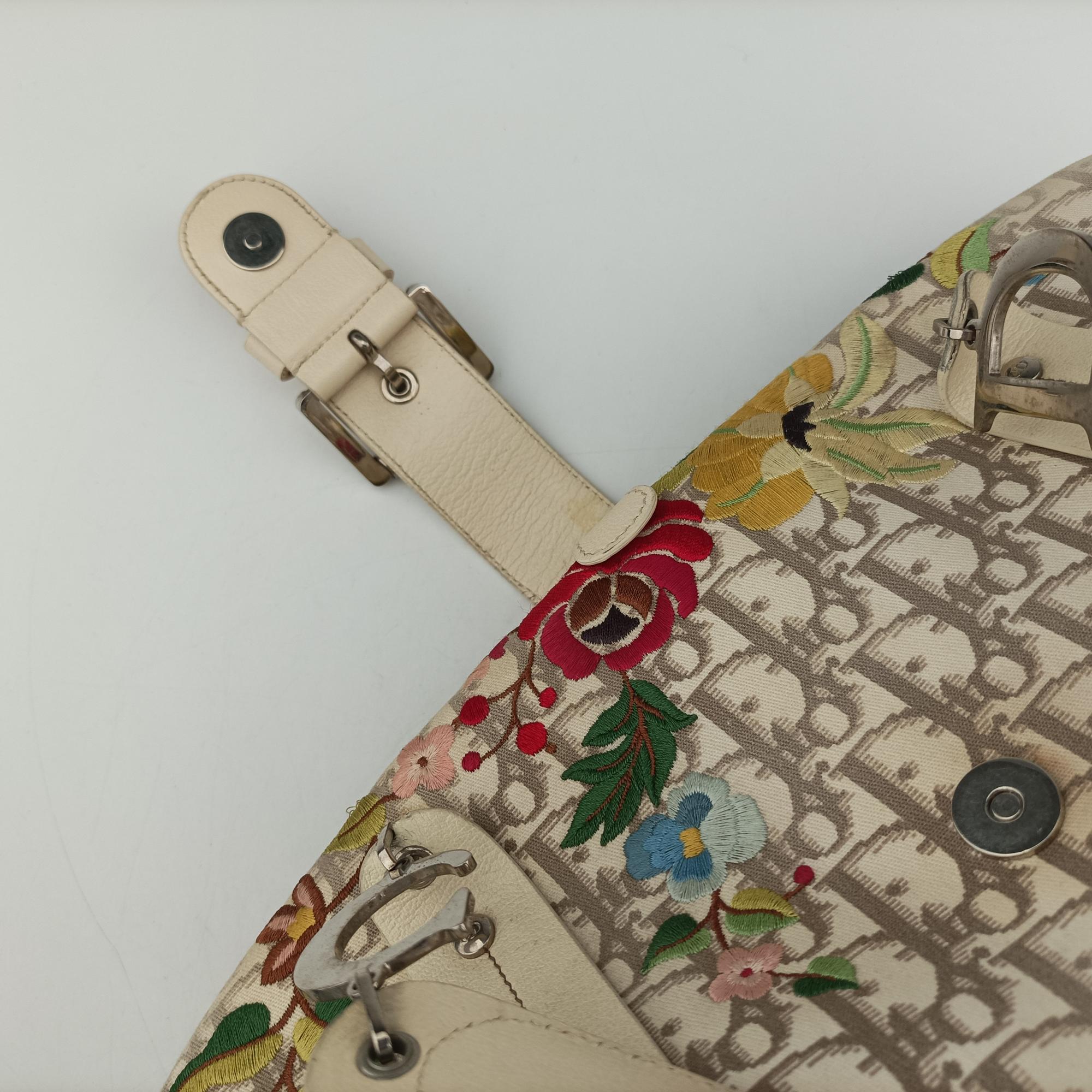 Oblique Floral Trotter White x Beige x Multicolor Canvas × Leather 96-BM-0025オブリークフローラルトロッター ホワイト×ベージュ×マルチカラー キャンバス×レザー 96-BM-0025