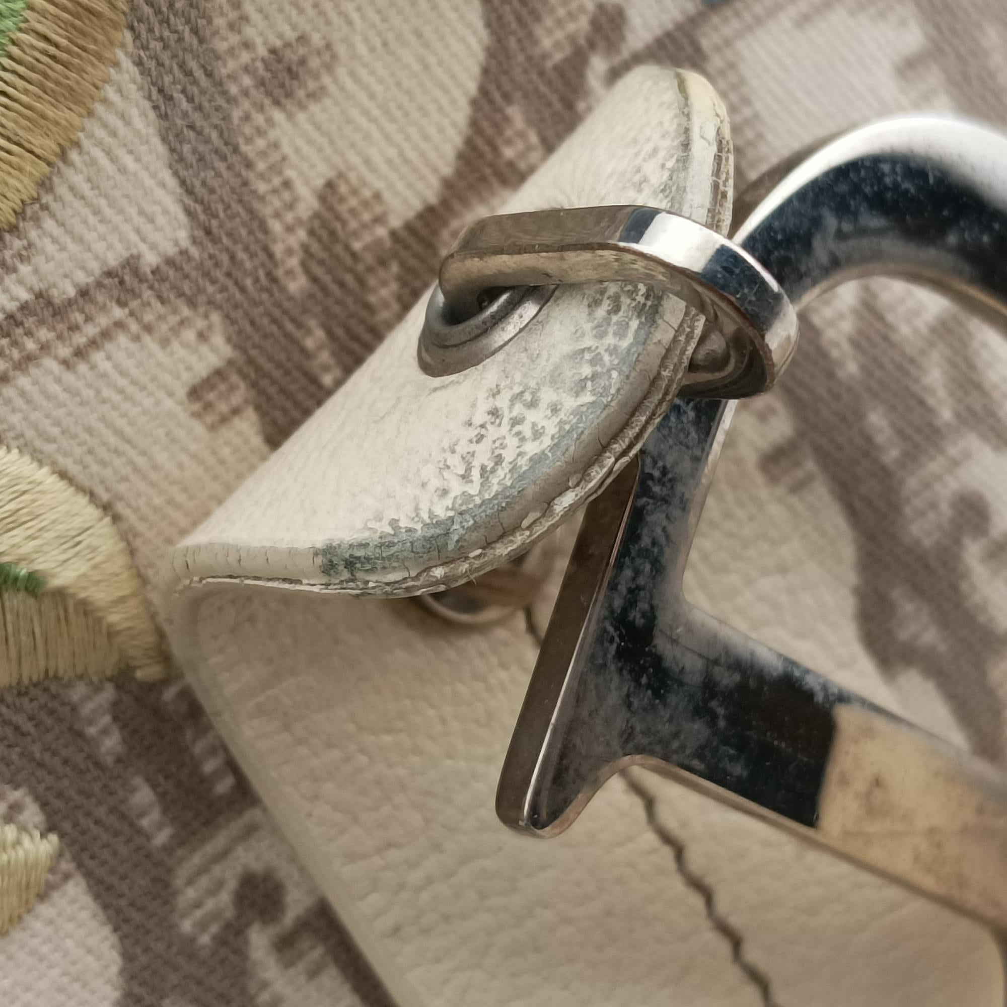 Oblique Floral Trotter White x Beige x Multicolor Canvas × Leather 96-BM-0025オブリークフローラルトロッター ホワイト×ベージュ×マルチカラー キャンバス×レザー 96-BM-0025