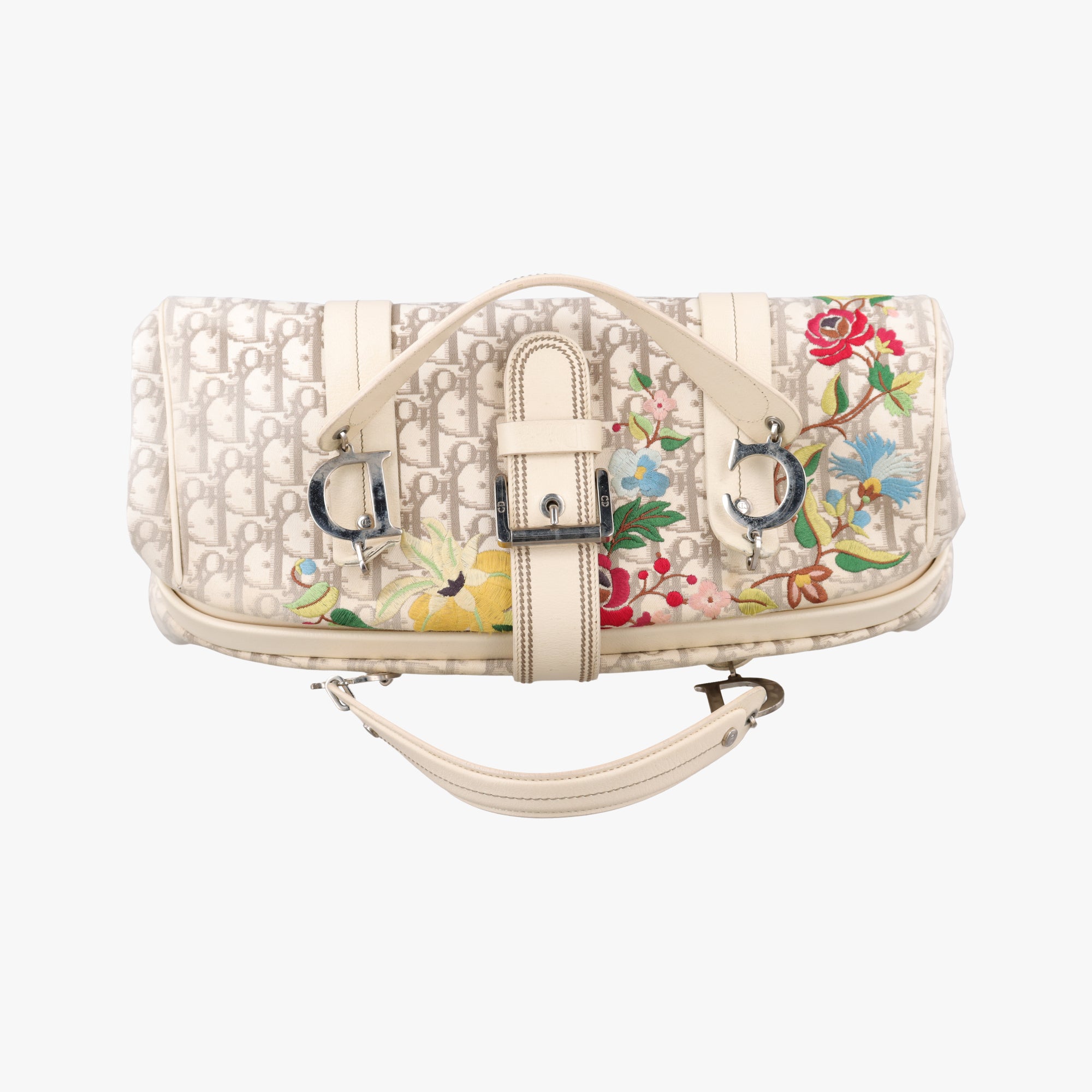 Oblique Floral Trotter White x Beige x Multicolor Canvas × Leather 96-BM-0025オブリークフローラルトロッター ホワイト×ベージュ×マルチカラー キャンバス×レザー 96-BM-0025