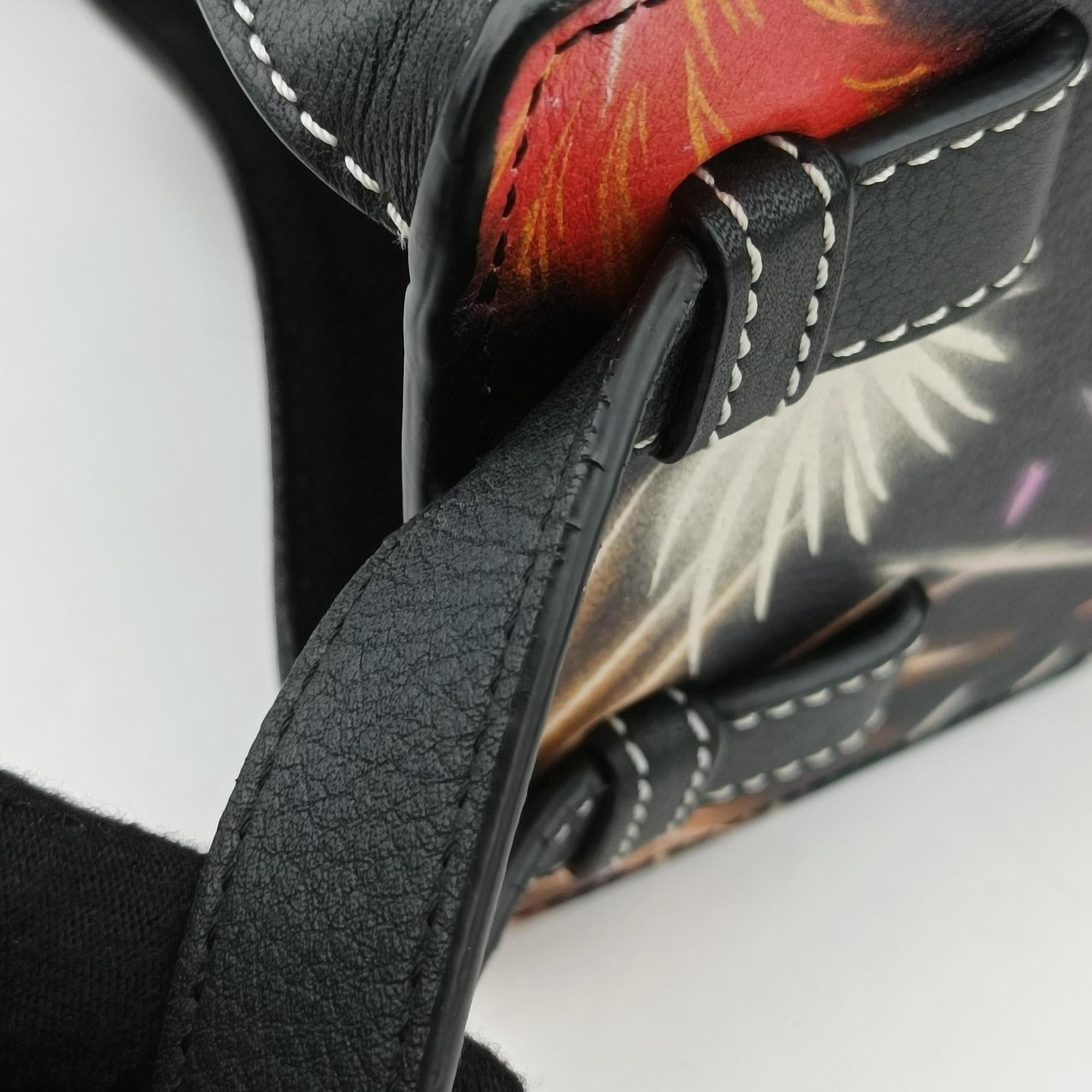 Hammock fireworks print Black×Multicolour Leather 011711ハンモック 花火プリント ブラック×マルチカラー レザー 011711