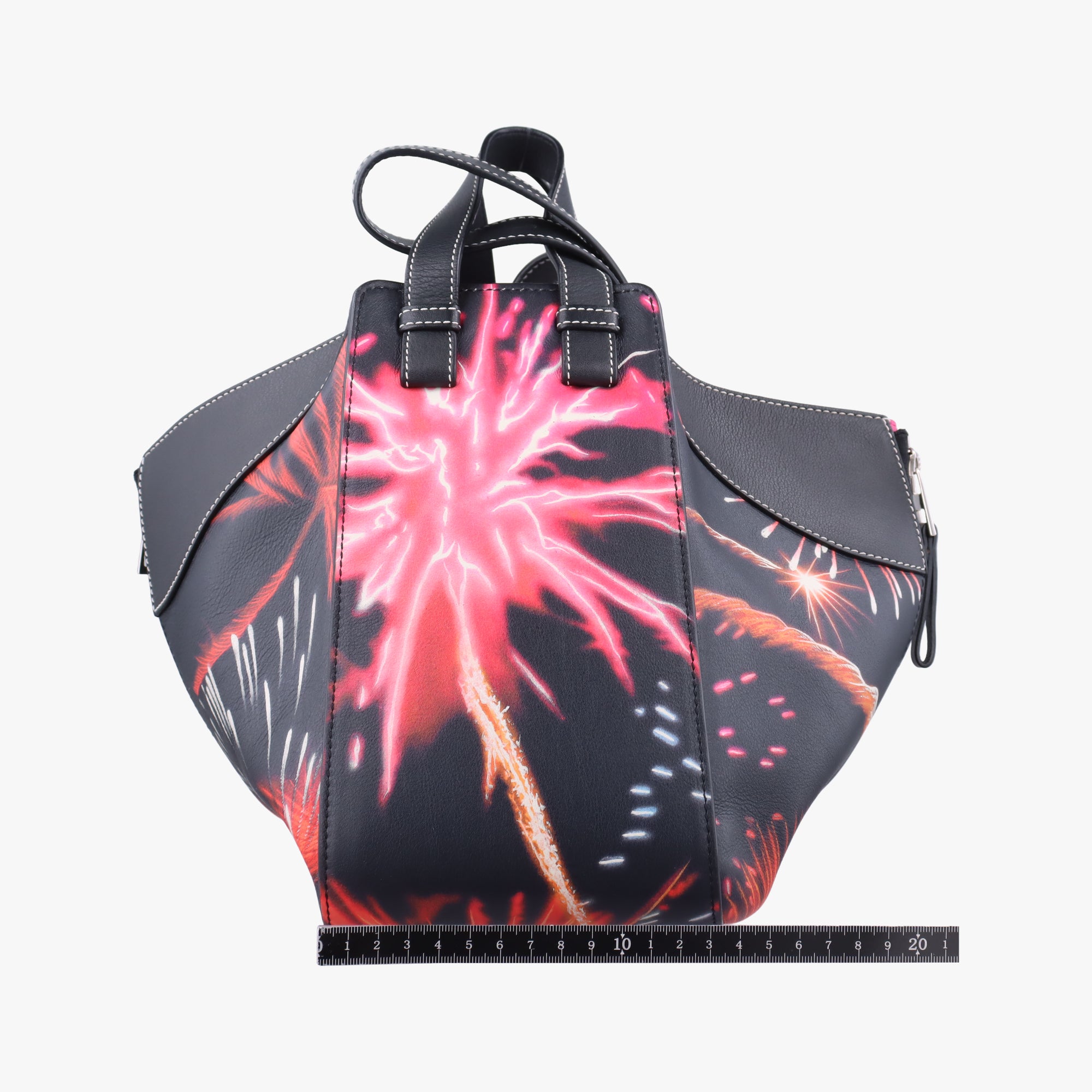 Hammock fireworks print Black×Multicolour Leather 011711ハンモック 花火プリント ブラック×マルチカラー レザー 011711