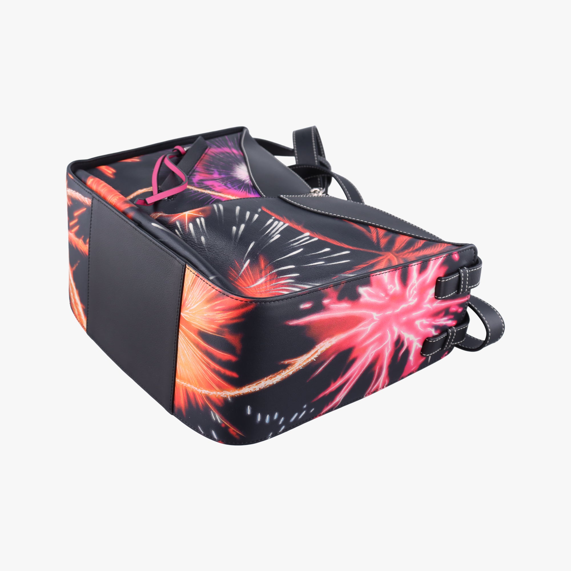 Hammock fireworks print Black×Multicolour Leather 011711ハンモック 花火プリント ブラック×マルチカラー レザー 011711