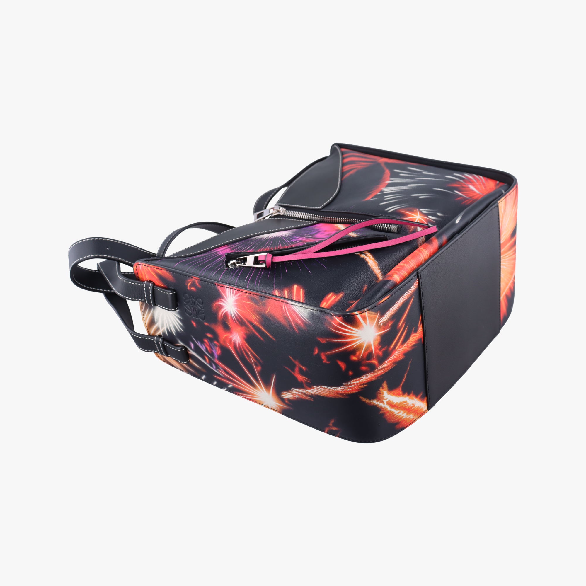 Hammock fireworks print Black×Multicolour Leather 011711ハンモック 花火プリント ブラック×マルチカラー レザー 011711