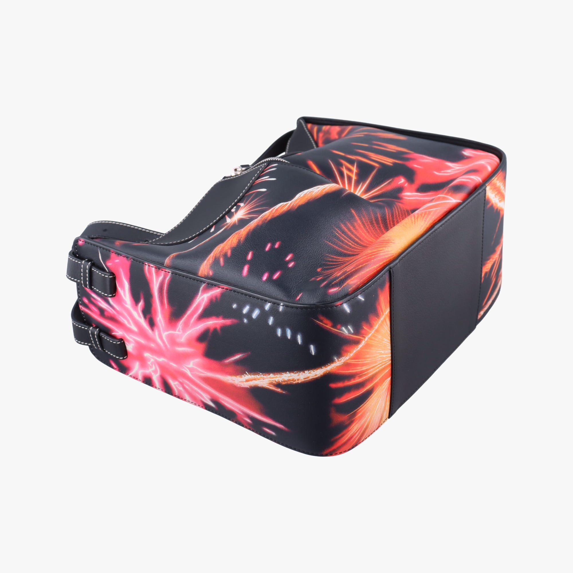 Hammock fireworks print Black×Multicolour Leather 011711ハンモック 花火プリント ブラック×マルチカラー レザー 011711