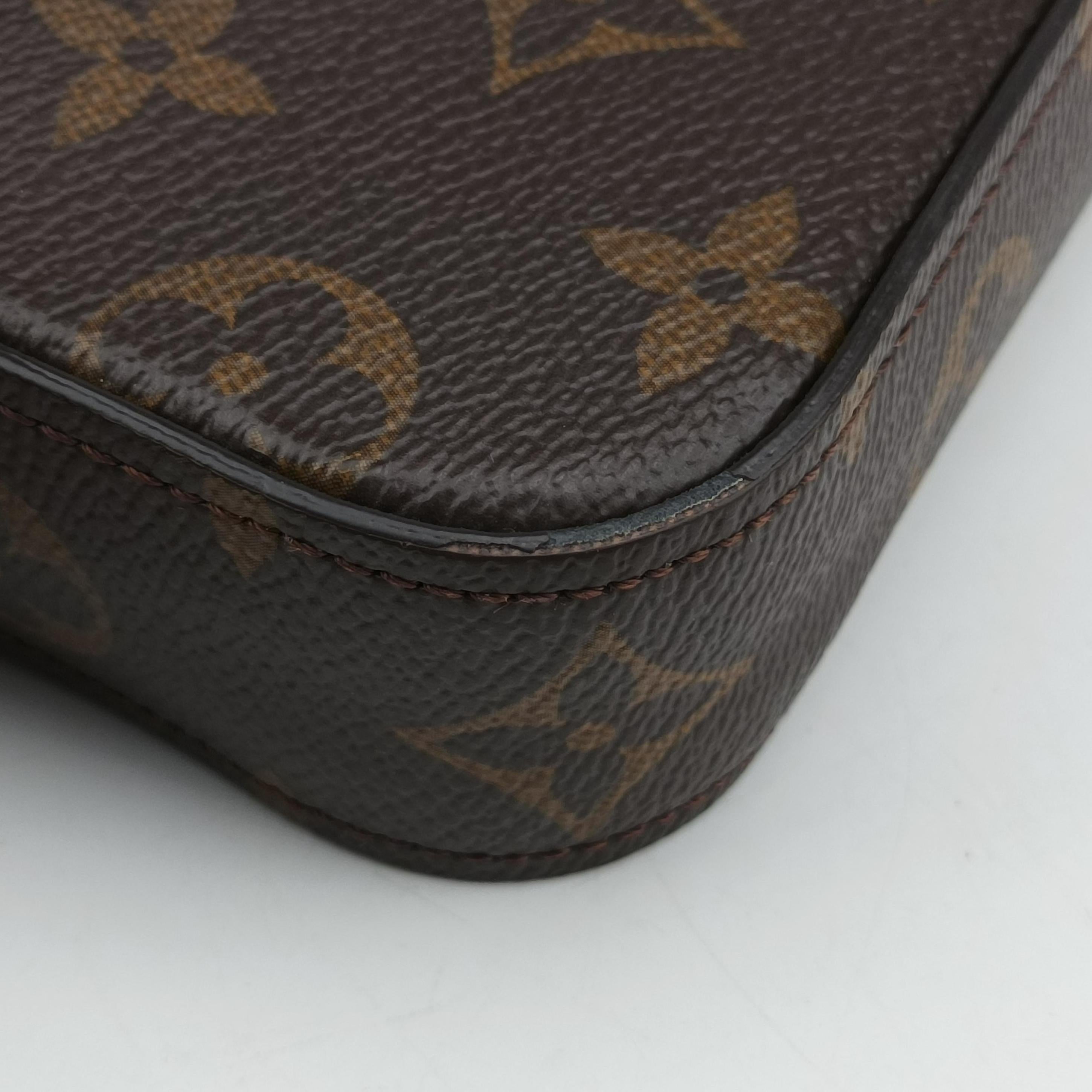 Multi Pochette FeLICIE Brown×KHAKI Monogram Canvas M80091 IC Chipミュルティ ポシェット フェリシー モノグラム/ブラウン×カーキ モノグラムキャンバス M80091 ICチップ