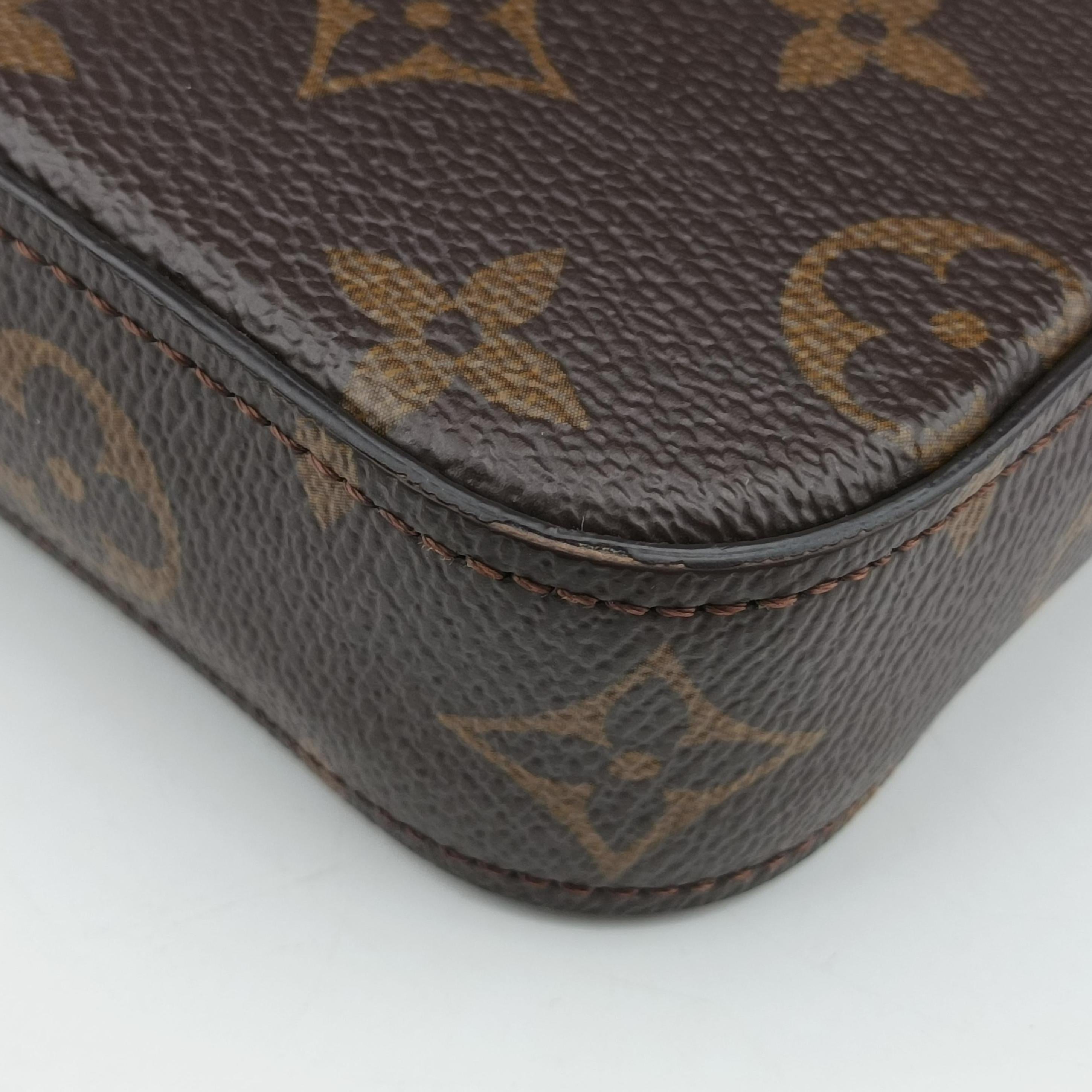 Multi Pochette FeLICIE Brown×KHAKI Monogram Canvas M80091 IC Chipミュルティ ポシェット フェリシー モノグラム/ブラウン×カーキ モノグラムキャンバス M80091 ICチップ