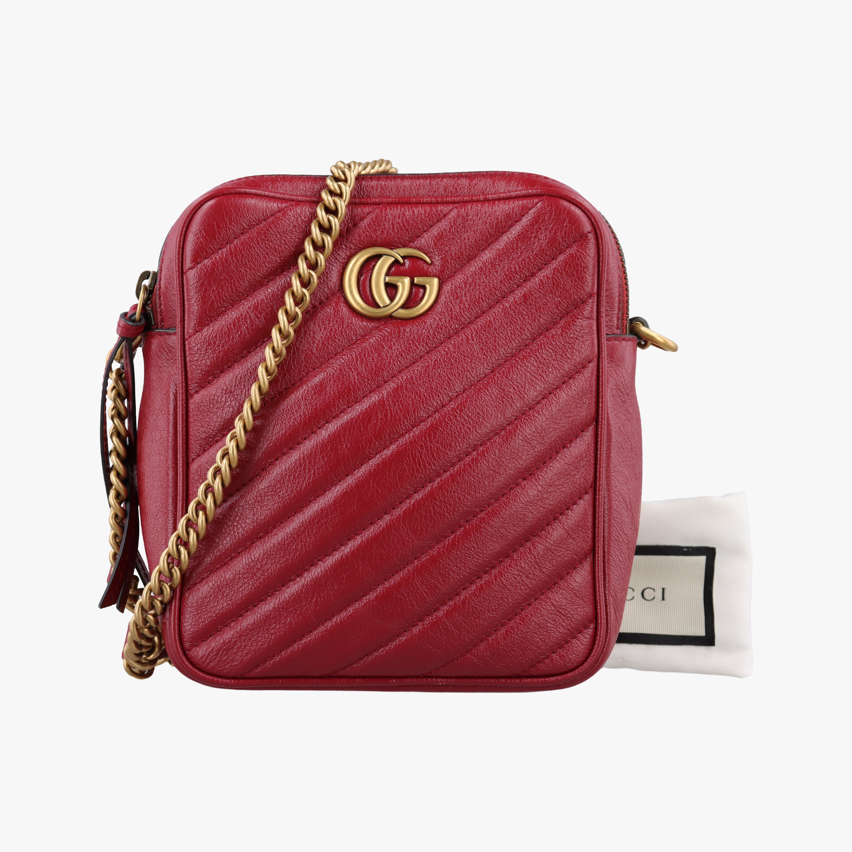 GG Marmont Red Leather 550155 I027256477GGマーモント レッド レザー 550155 I027256477
