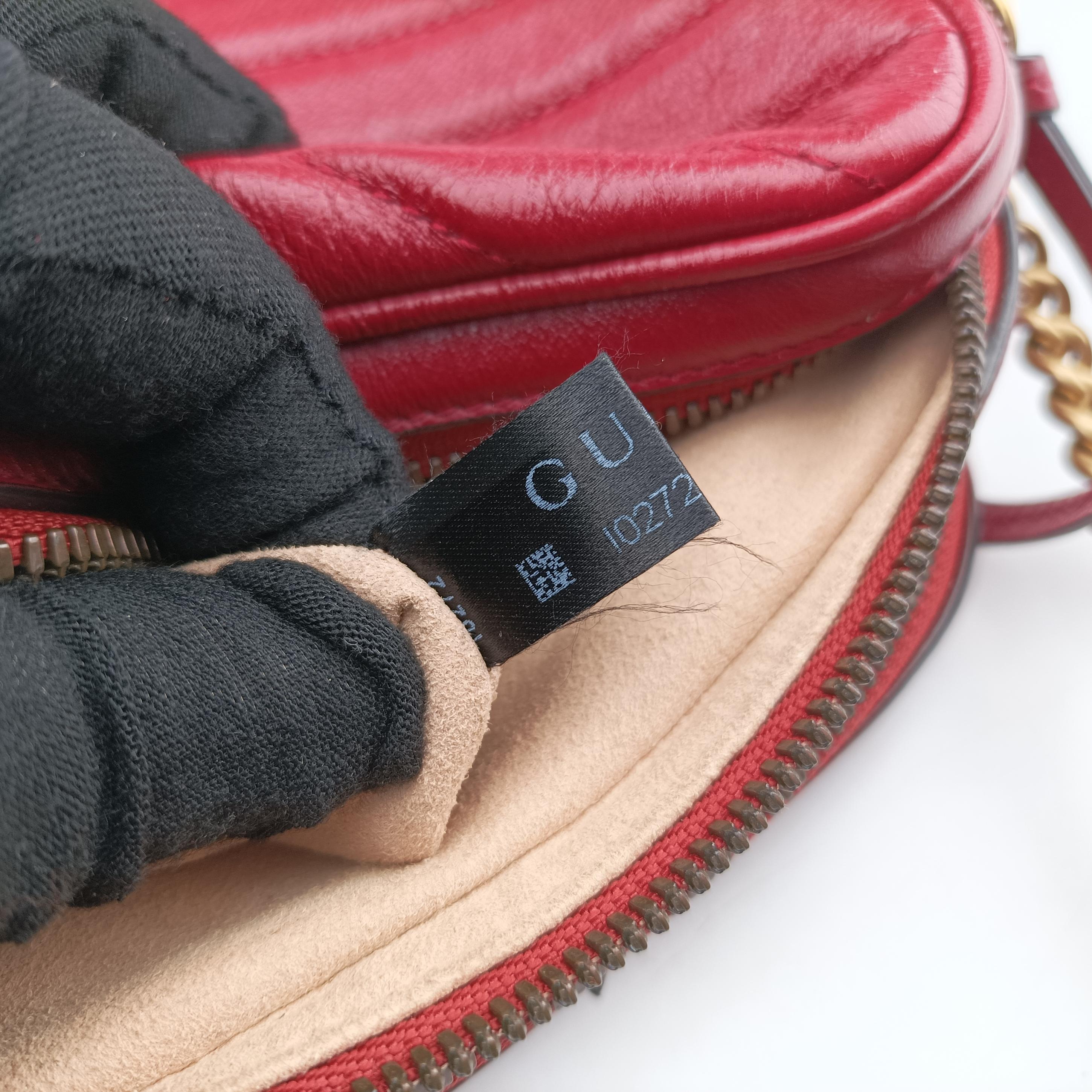 GG Marmont Red Leather 550155 I027256477GGマーモント レッド レザー 550155 I027256477