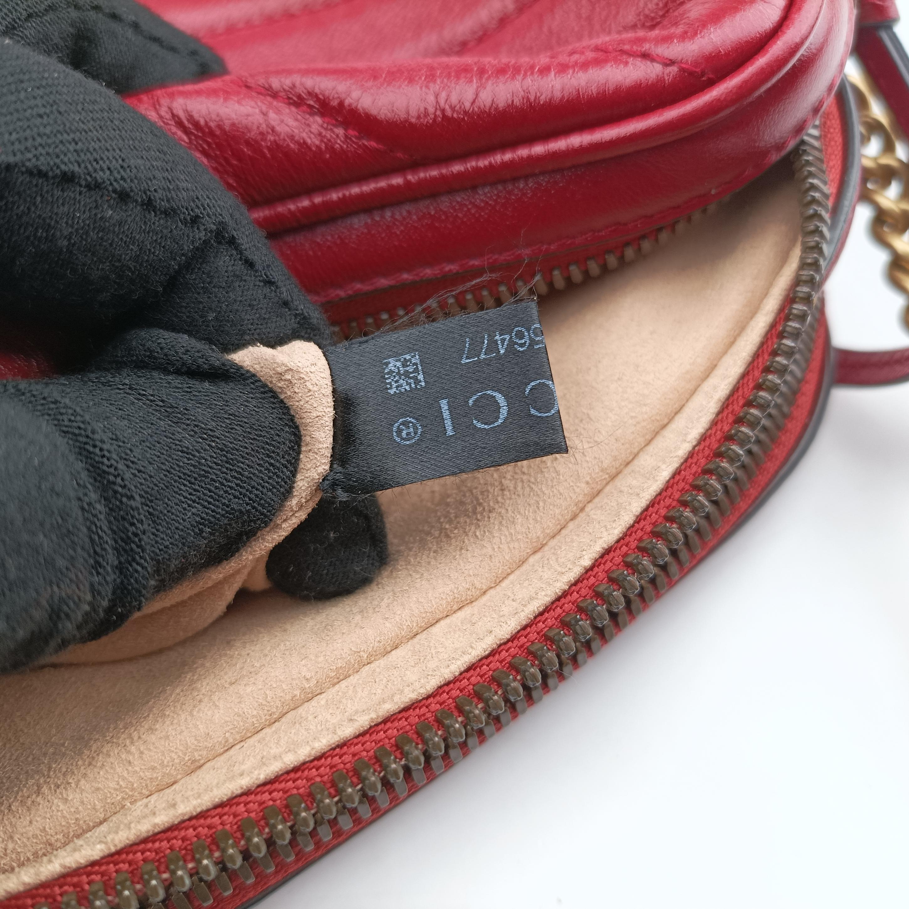 GG Marmont Red Leather 550155 I027256477GGマーモント レッド レザー 550155 I027256477