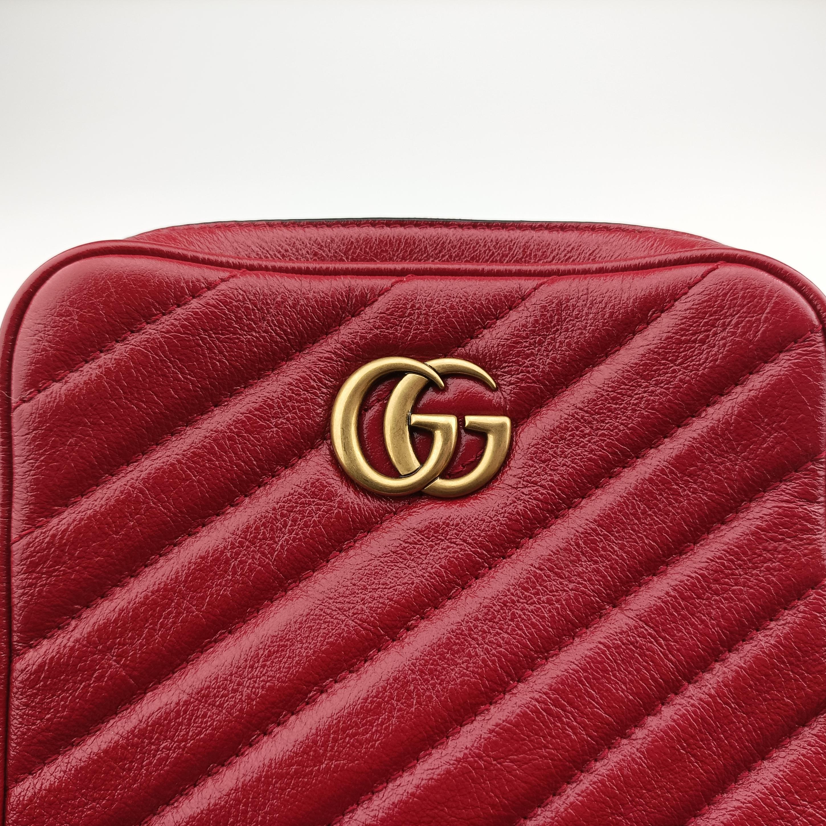 GG Marmont Red Leather 550155 I027256477GGマーモント レッド レザー 550155 I027256477
