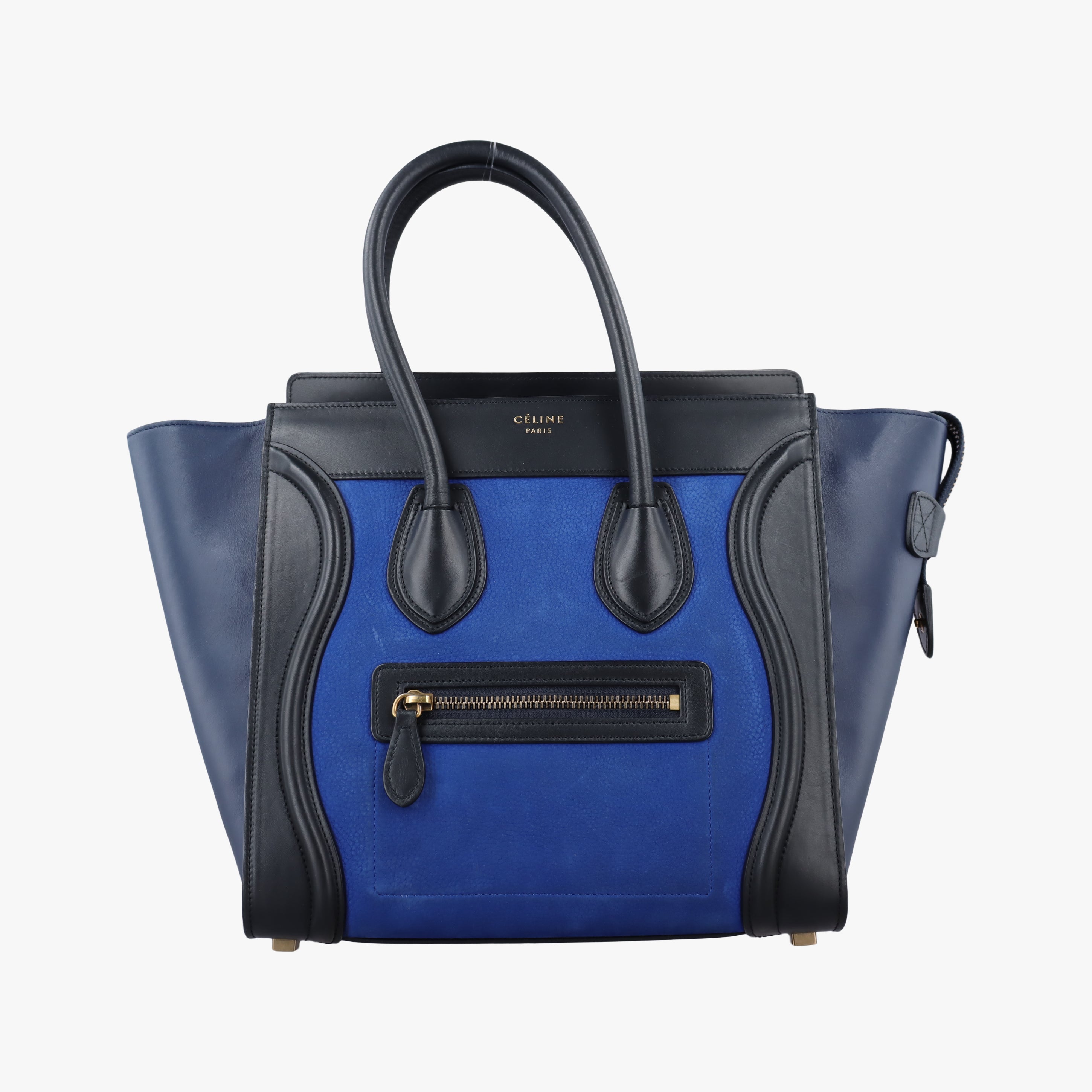 Luggage Micro shopper Blue×black Suede ×Leather W-GA-0164ラゲージマイクロショッパー ブルー×ブラック スエード × レザー W-GA-0164