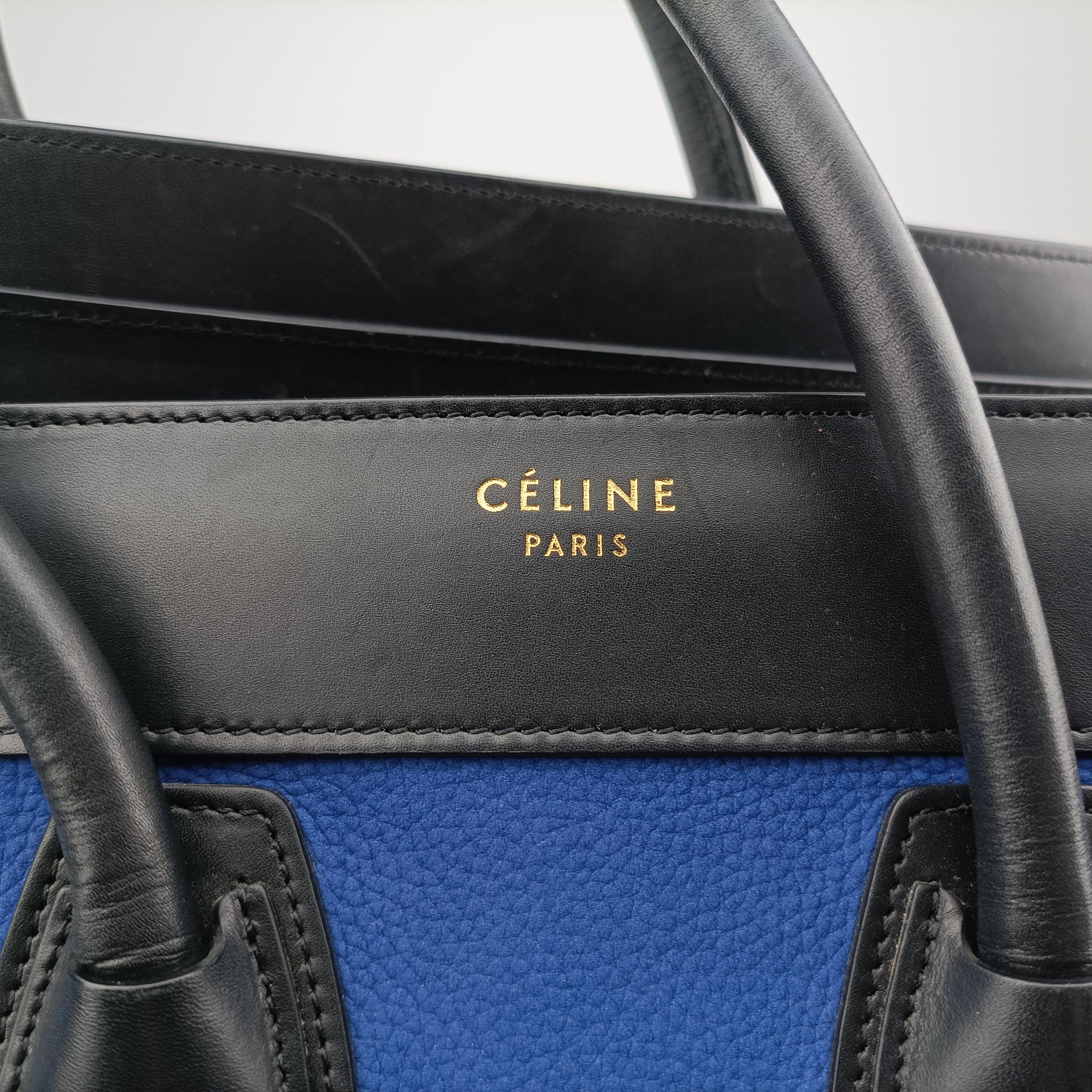 Luggage Micro shopper Blue×black Suede ×Leather W-GA-0164ラゲージマイクロショッパー ブルー×ブラック スエード × レザー W-GA-0164