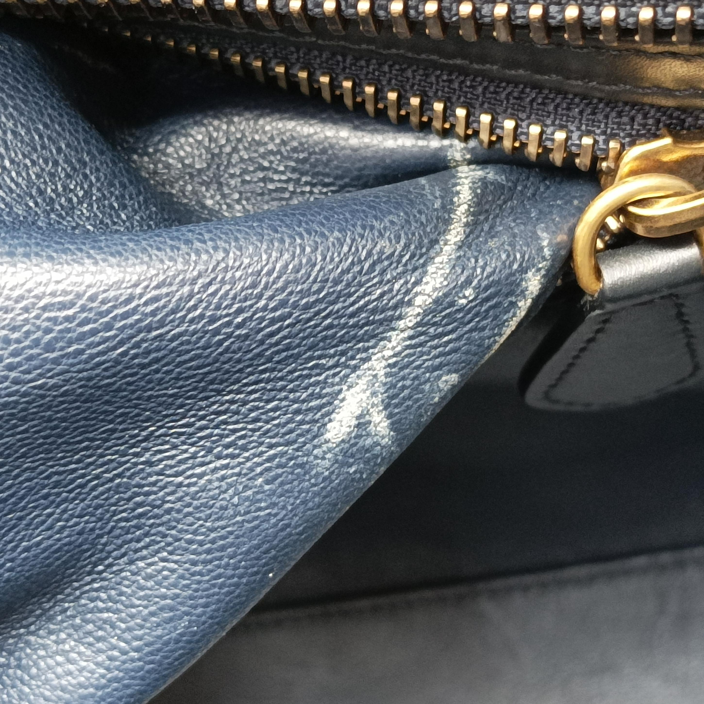 Luggage Micro shopper Blue×black Suede ×Leather W-GA-0164ラゲージマイクロショッパー ブルー×ブラック スエード × レザー W-GA-0164