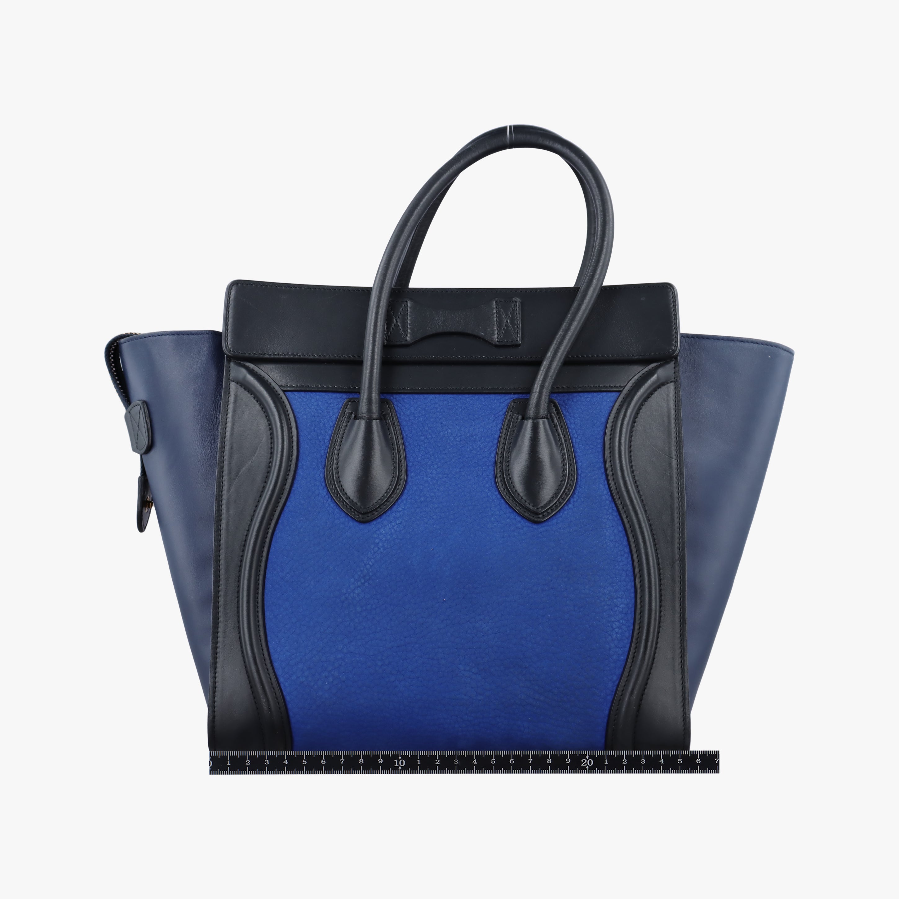 Luggage Micro shopper Blue×black Suede ×Leather W-GA-0164ラゲージマイクロショッパー ブルー×ブラック スエード × レザー W-GA-0164