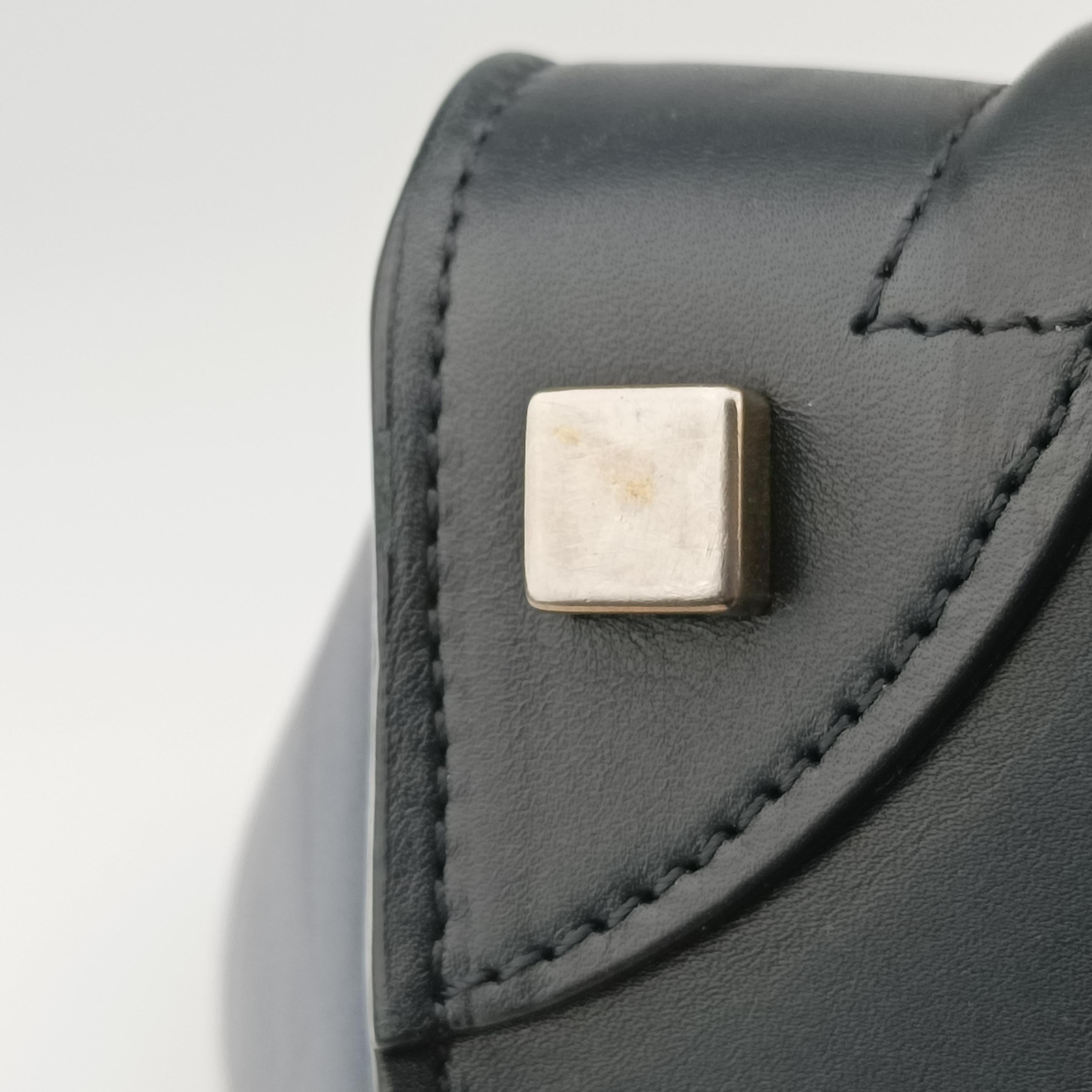 Luggage Micro shopper Blue×black Suede ×Leather W-GA-0164ラゲージマイクロショッパー ブルー×ブラック スエード × レザー W-GA-0164