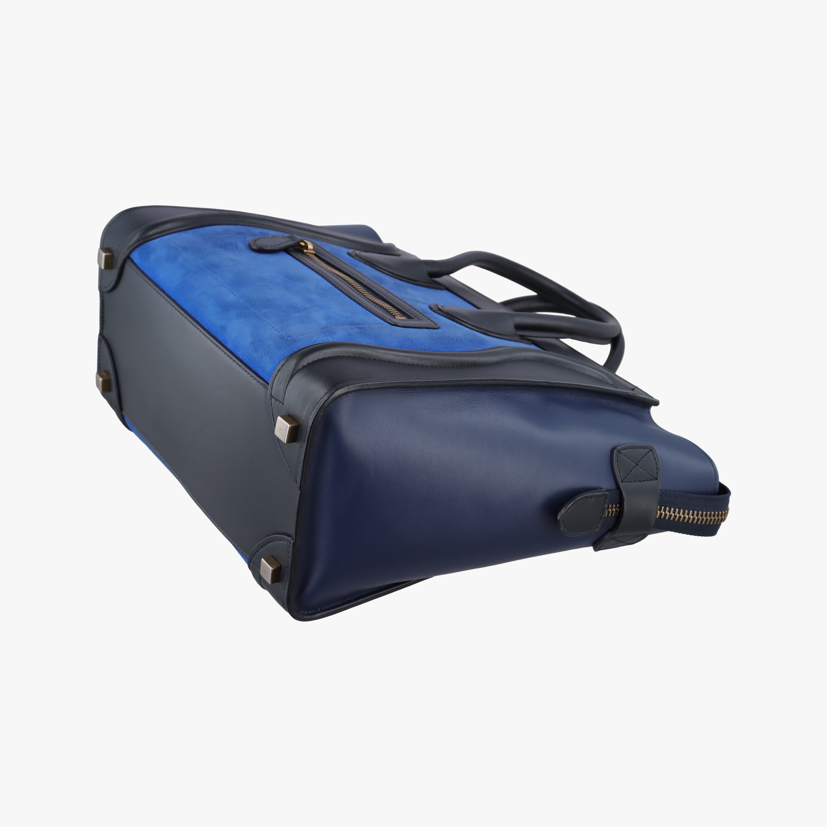 Luggage Micro shopper Blue×black Suede ×Leather W-GA-0164ラゲージマイクロショッパー ブルー×ブラック スエード × レザー W-GA-0164