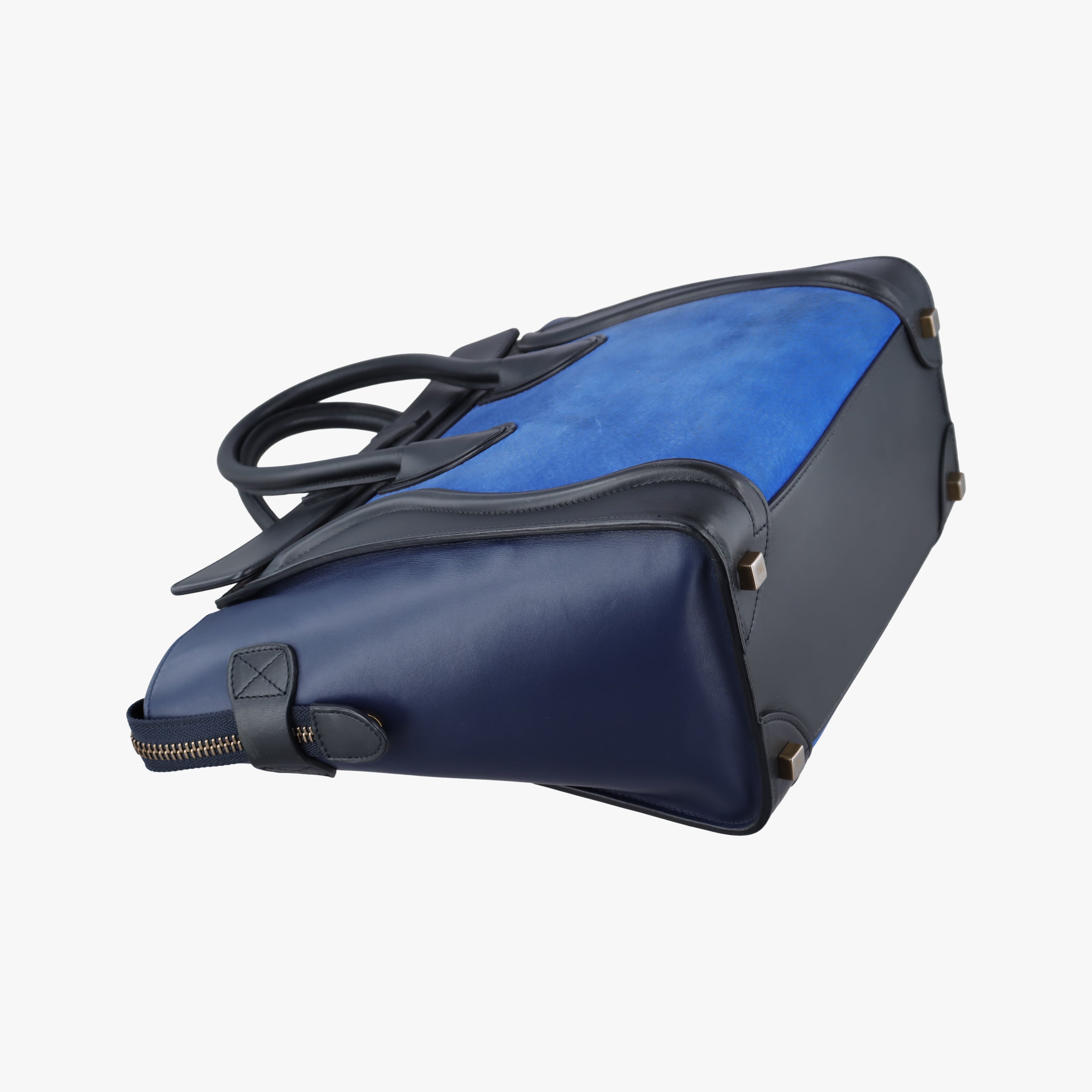 Luggage Micro shopper Blue×black Suede ×Leather W-GA-0164ラゲージマイクロショッパー ブルー×ブラック スエード × レザー W-GA-0164