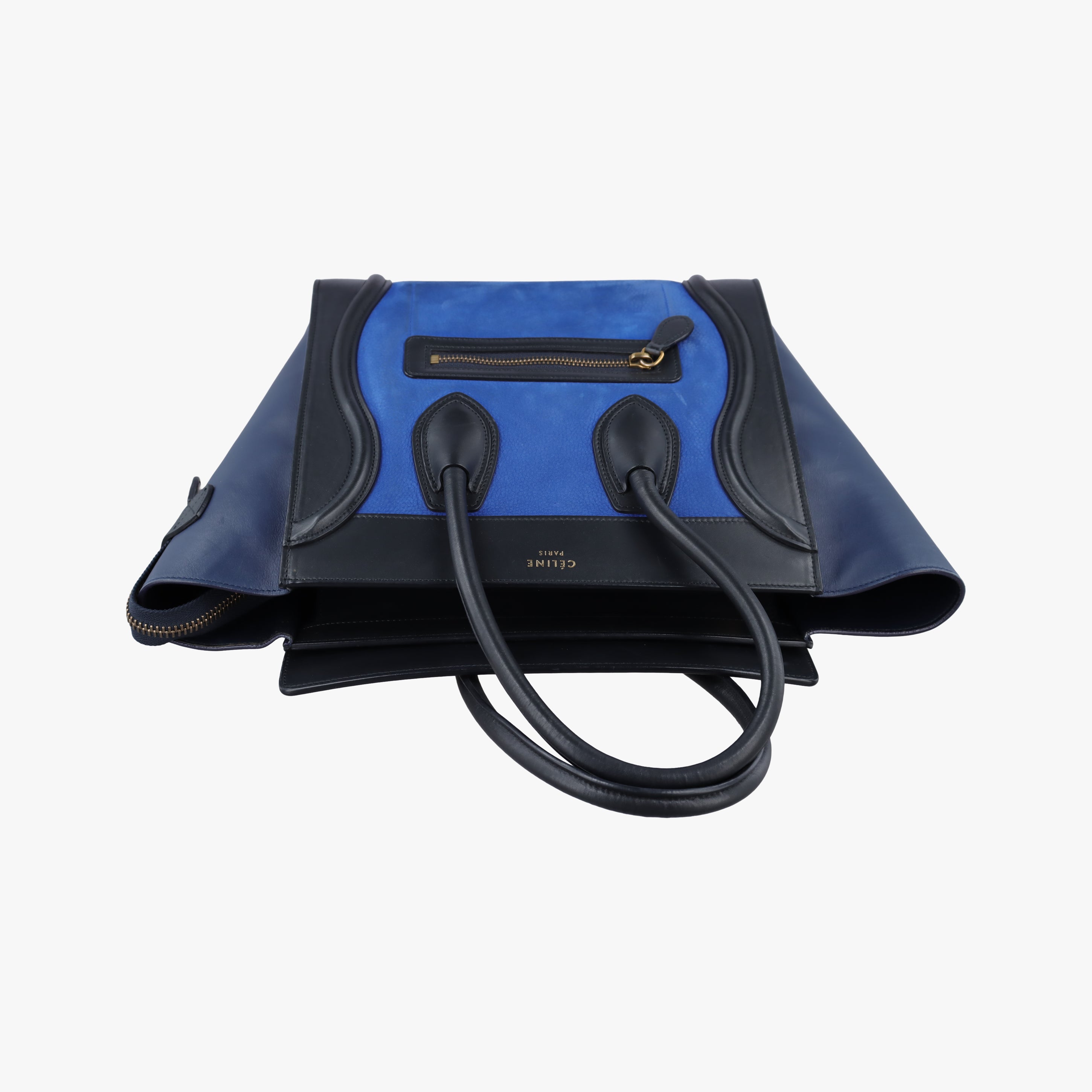 Luggage Micro shopper Blue×black Suede ×Leather W-GA-0164ラゲージマイクロショッパー ブルー×ブラック スエード × レザー W-GA-0164