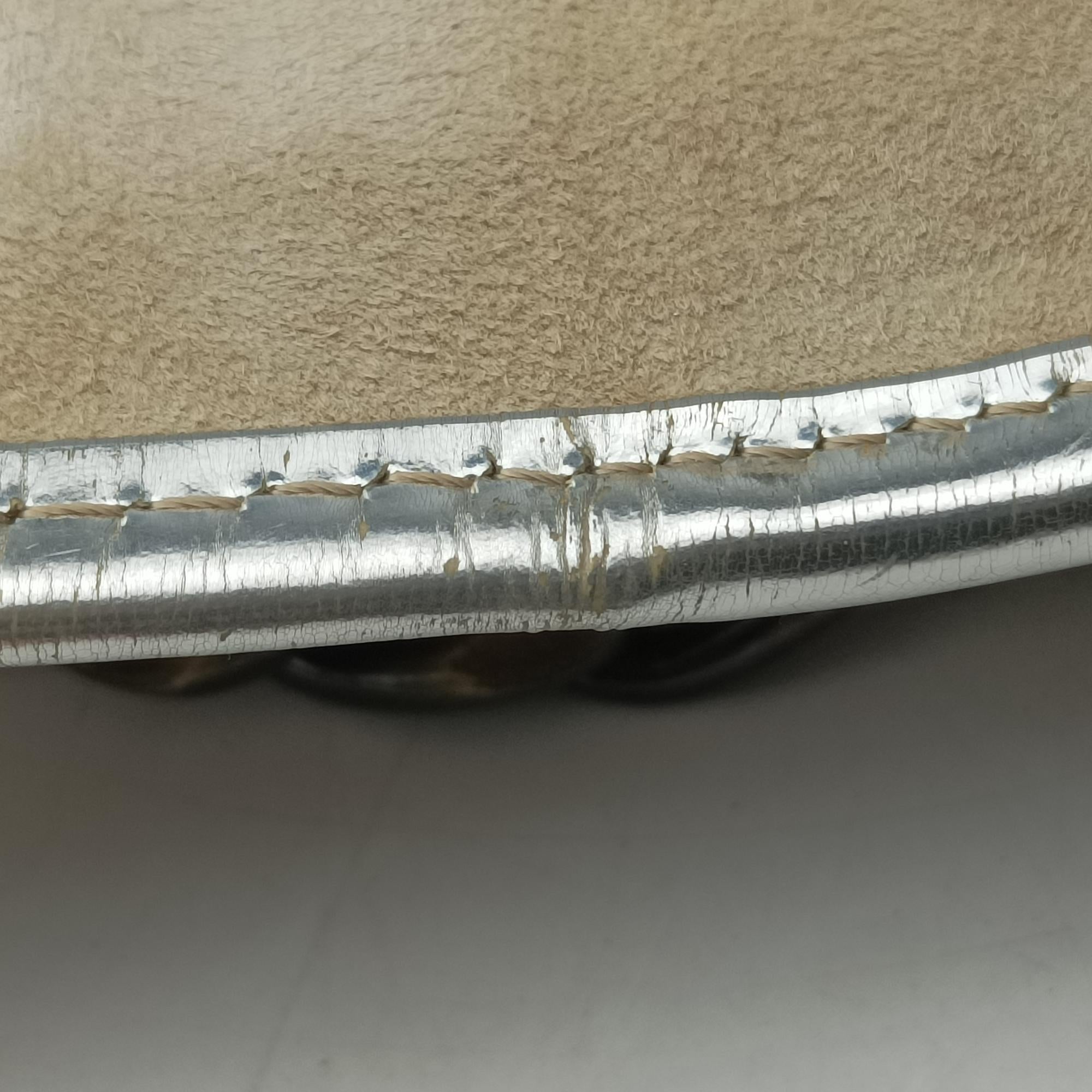 B Bag Beige x Silver straw 2415-8BN165-VUM-078Bバッグ ベージュ×シルバー ストロー 2415-8BN165-VUM-078