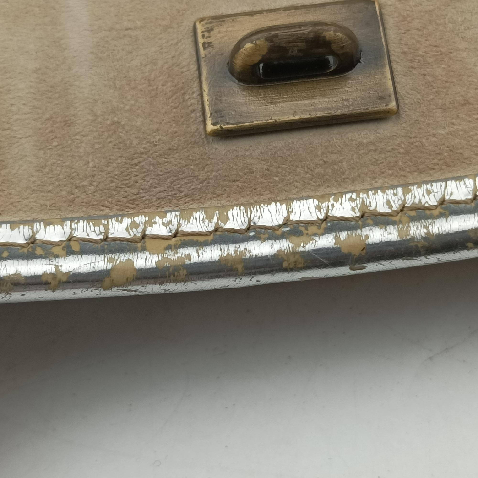 B Bag Beige x Silver straw 2415-8BN165-VUM-078Bバッグ ベージュ×シルバー ストロー 2415-8BN165-VUM-078