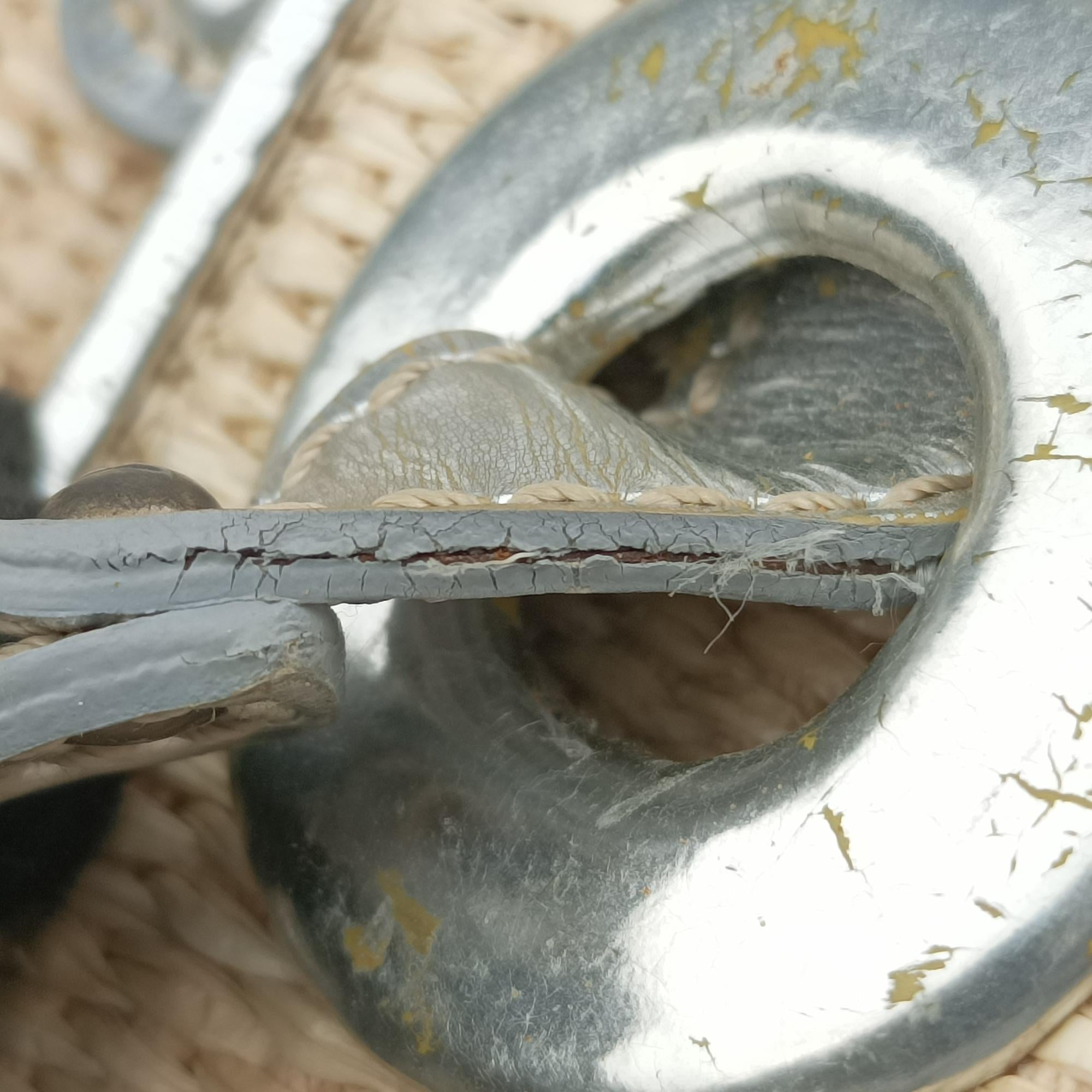 B Bag Beige x Silver straw 2415-8BN165-VUM-078Bバッグ ベージュ×シルバー ストロー 2415-8BN165-VUM-078