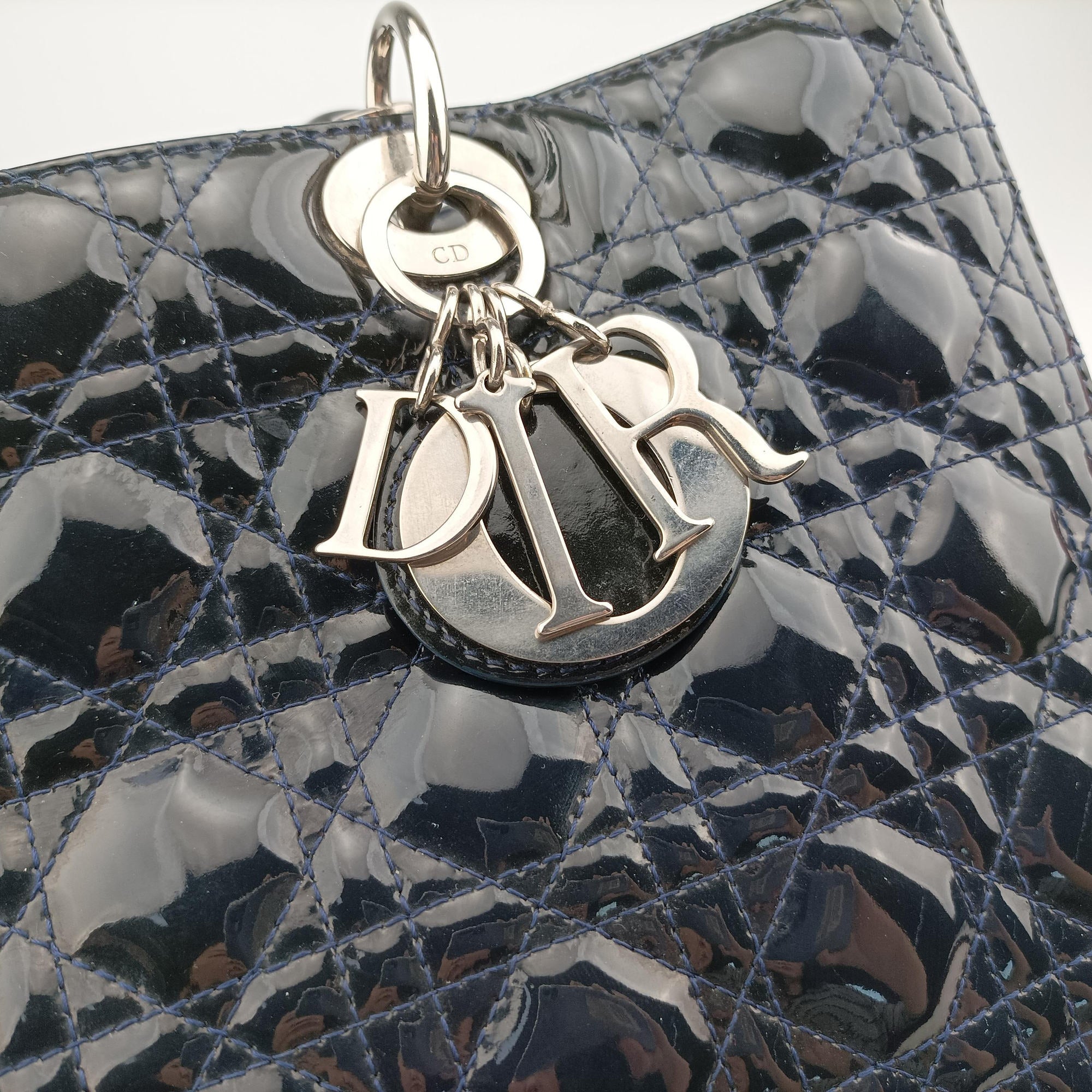 Lady Dior Navy Patent 05-MA-0120レディディオール ネービー パテント 05-MA-0120