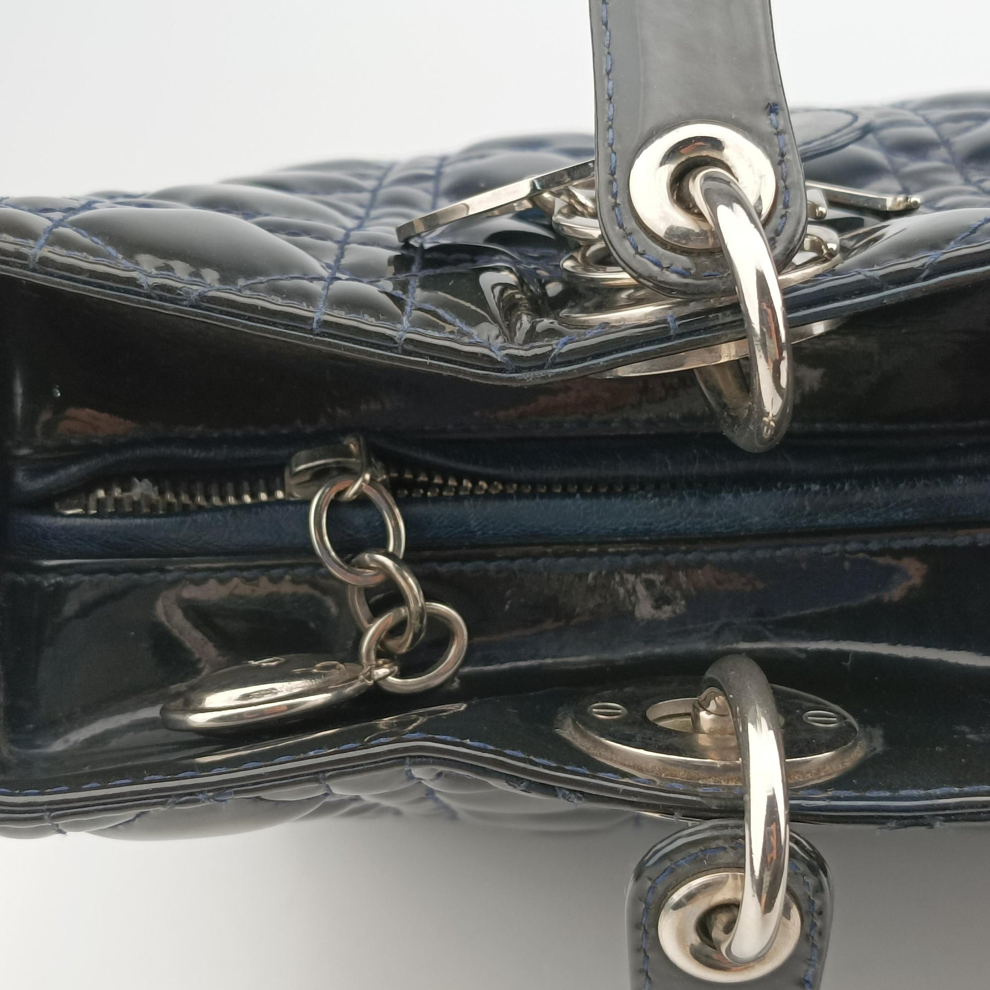 Lady Dior Navy Patent 05-MA-0120レディディオール ネービー パテント 05-MA-0120