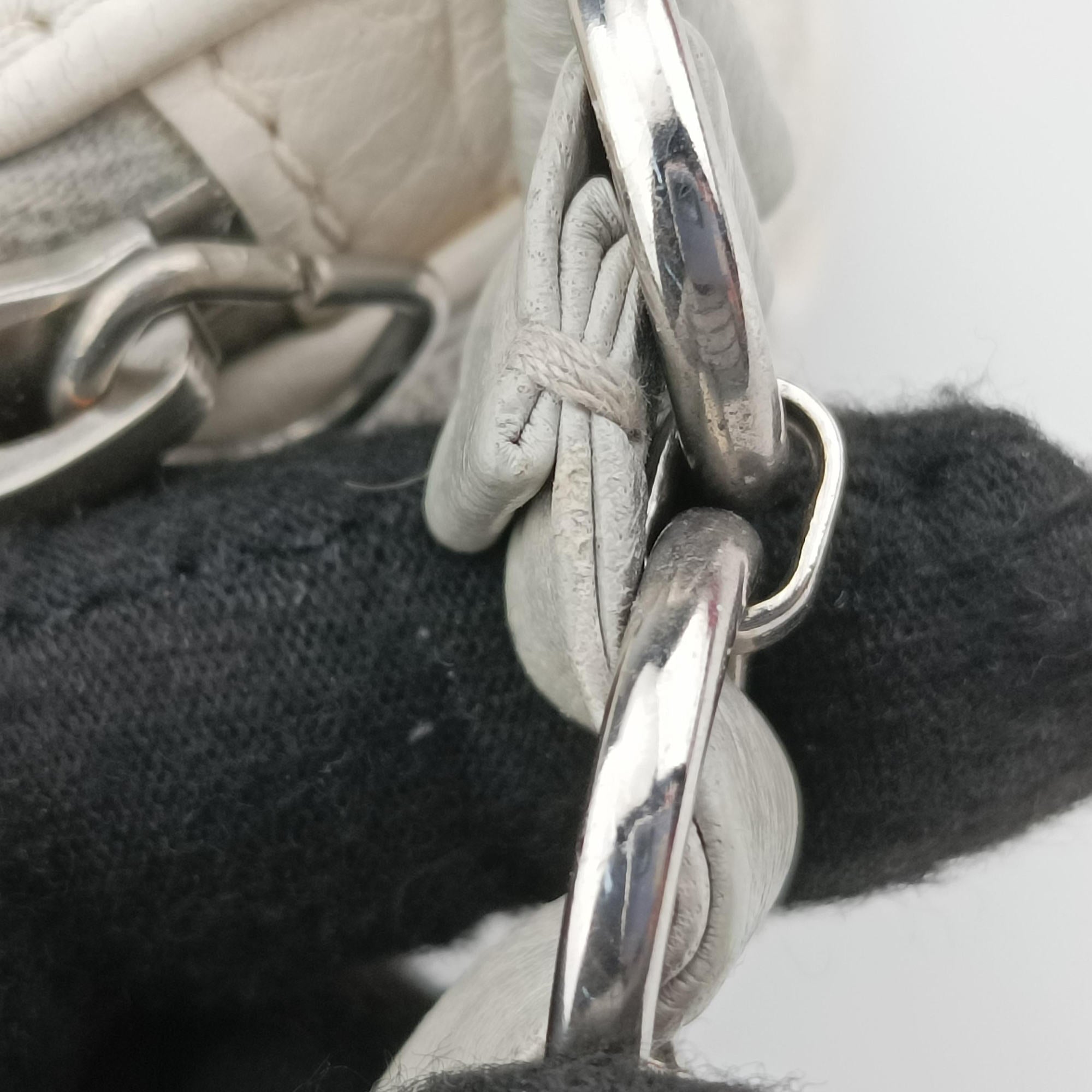 Romantique Barrel Trotter White×Grey PVC coated canvas×leather CM 0027ロマンティックバレルトロッター ホワイト×グレー PVCコーティングキャンバス×レザー CM 0027