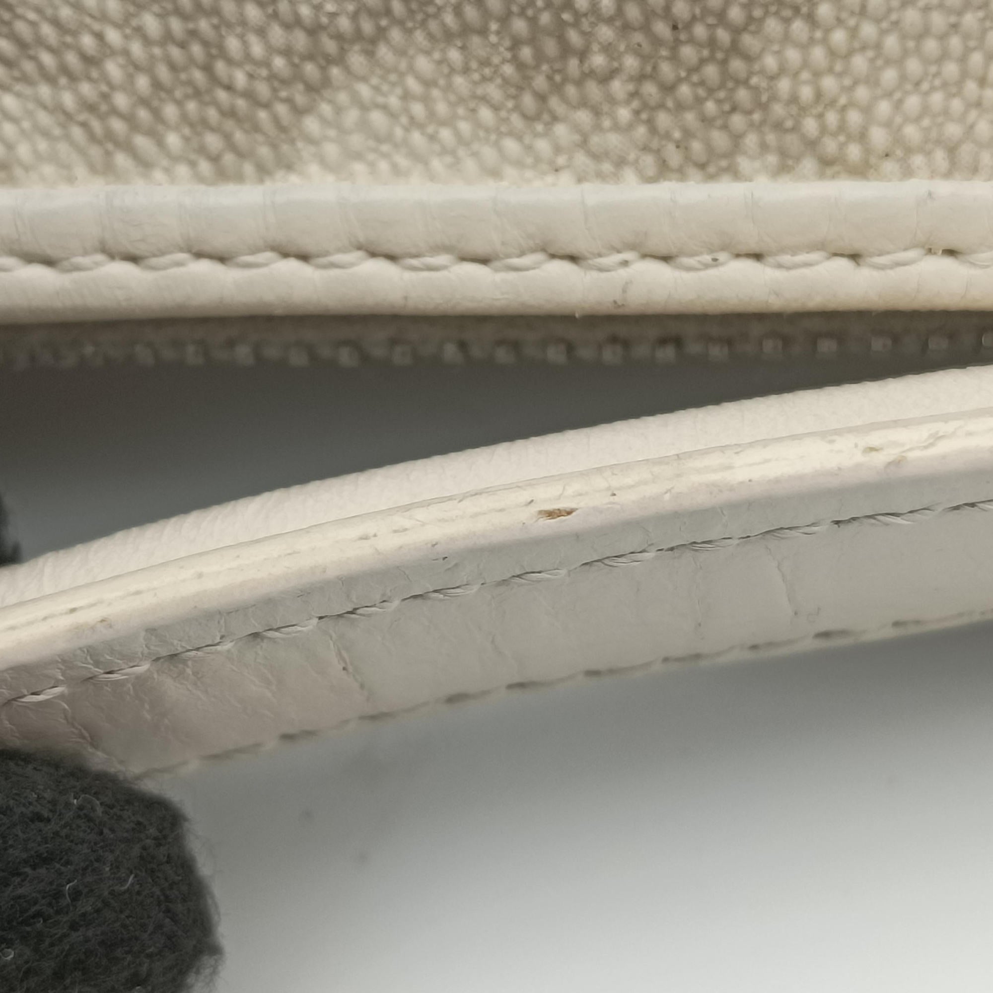 Romantique Barrel Trotter White×Grey PVC coated canvas×leather CM 0027ロマンティックバレルトロッター ホワイト×グレー PVCコーティングキャンバス×レザー CM 0027