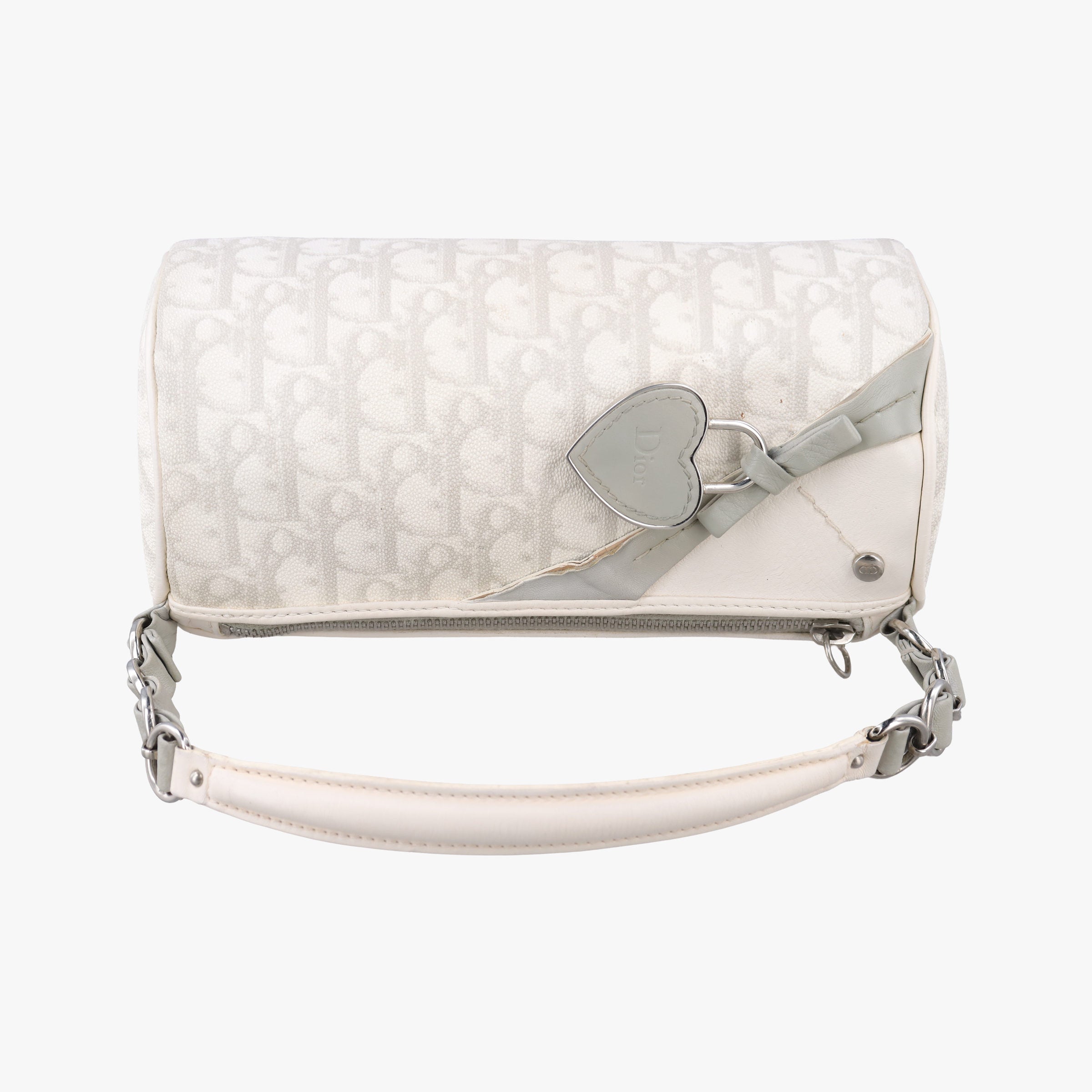 Romantique Barrel Trotter White×Grey PVC coated canvas×leather CM 0027ロマンティックバレルトロッター ホワイト×グレー PVCコーティングキャンバス×レザー CM 0027