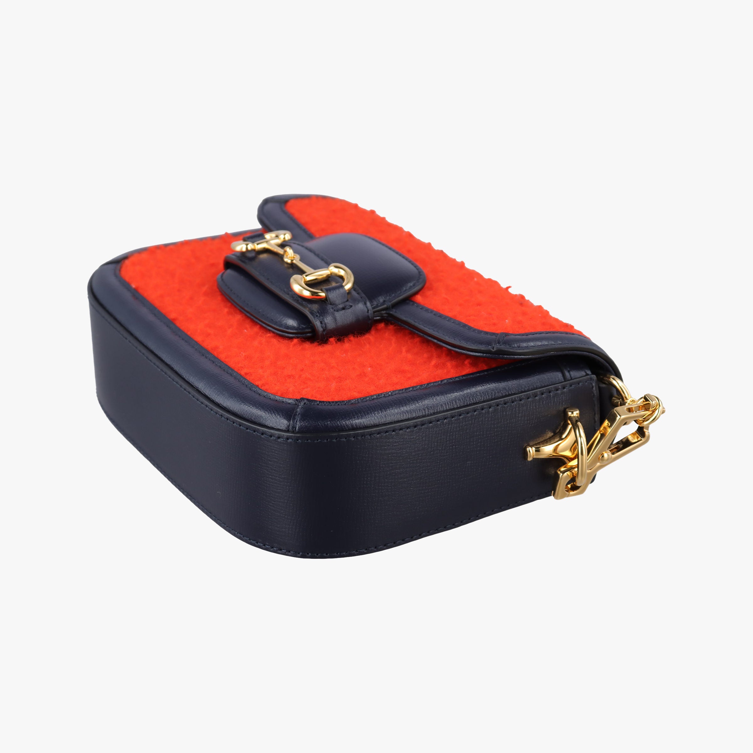 Horsebit 1955 Orange × Navy Tweed×Leather 658574 I036424787ホースビット 1955 オレンジ × ネイビー ツイード×レザー 658574 I036424787