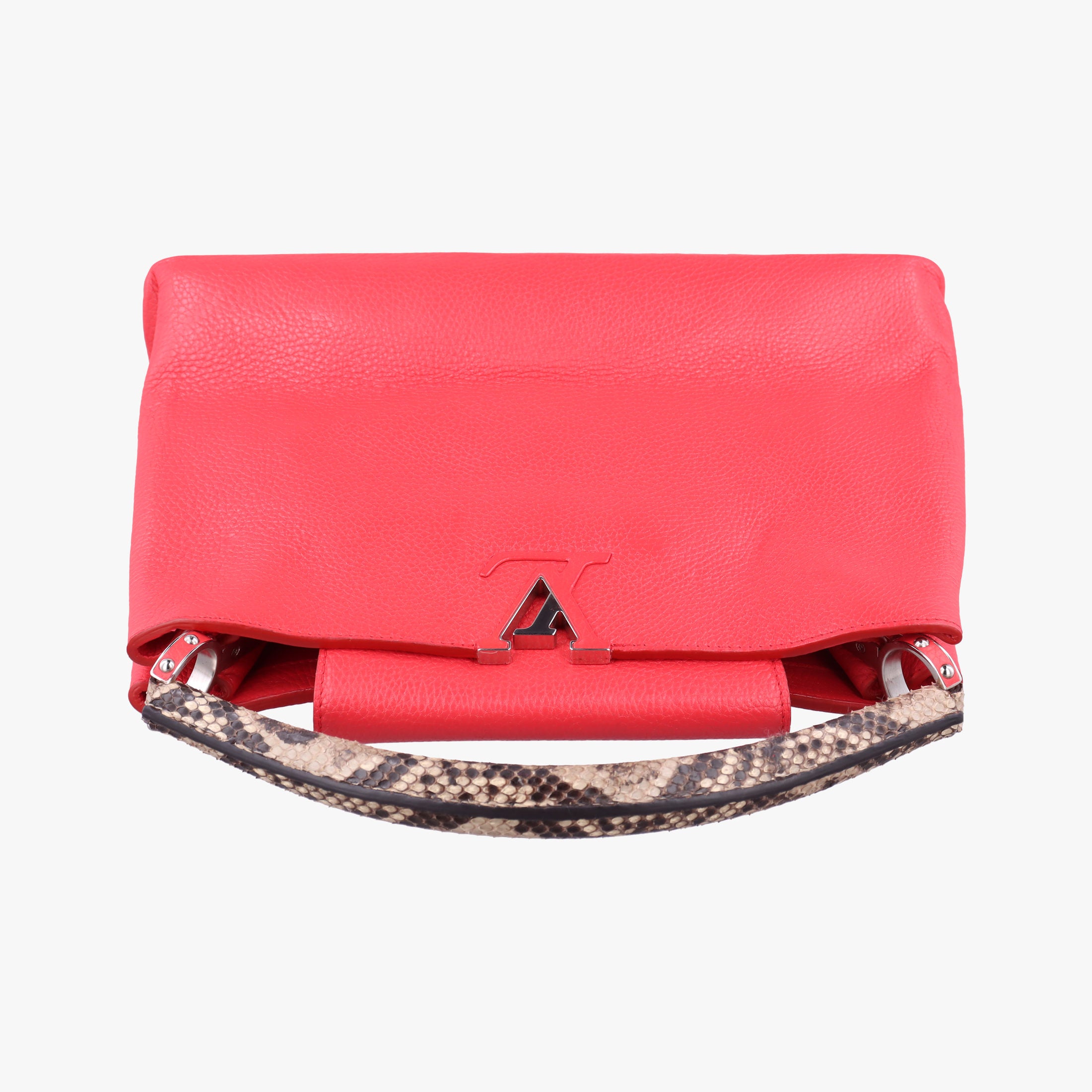 Capucines MM Ruby Taurillon Leather × Python N91899 MI0185カプシーヌ MM ルビー トリヨンレザー×パイソン N91899 MI0185