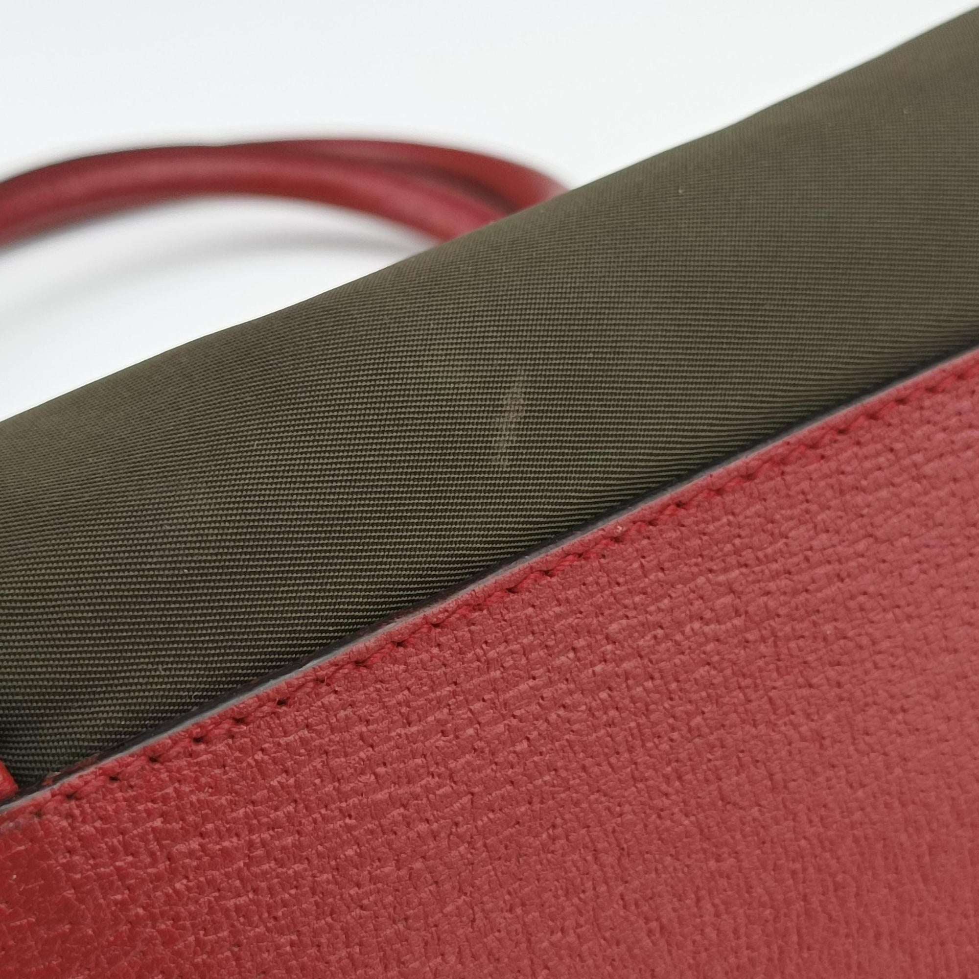 Triangle logo Red x green Nylon×Leather 22トライアングルロゴ レッド×グリーン ナイロン×レザー 22