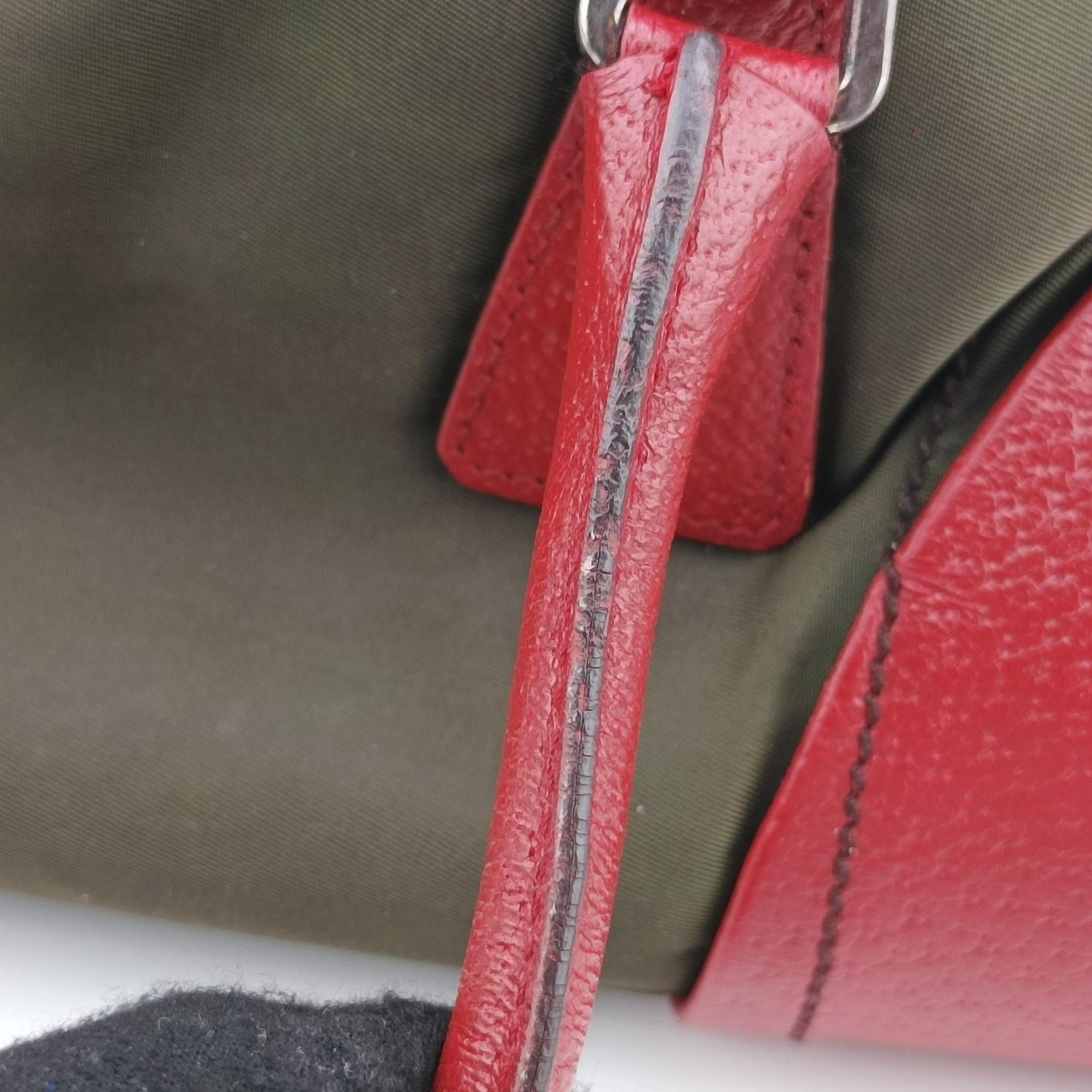 Triangle logo Red x green Nylon×Leather 22トライアングルロゴ レッド×グリーン ナイロン×レザー 22