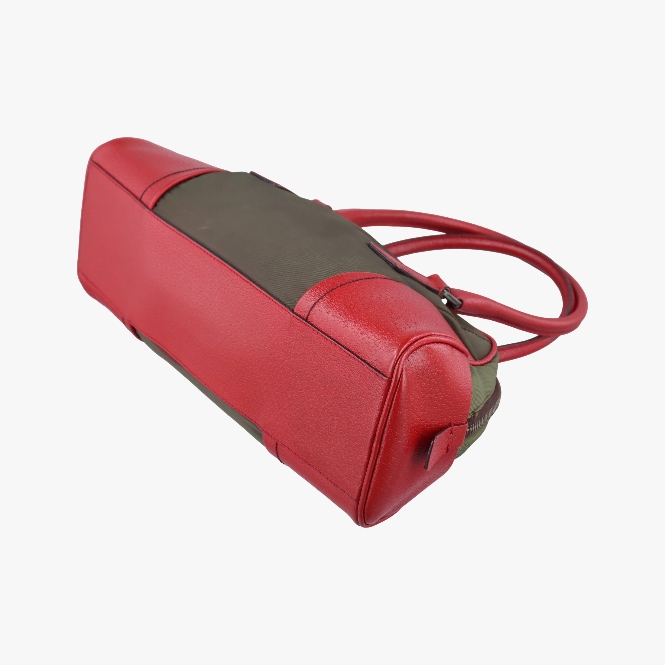 Triangle logo Red x green Nylon×Leather 22トライアングルロゴ レッド×グリーン ナイロン×レザー 22