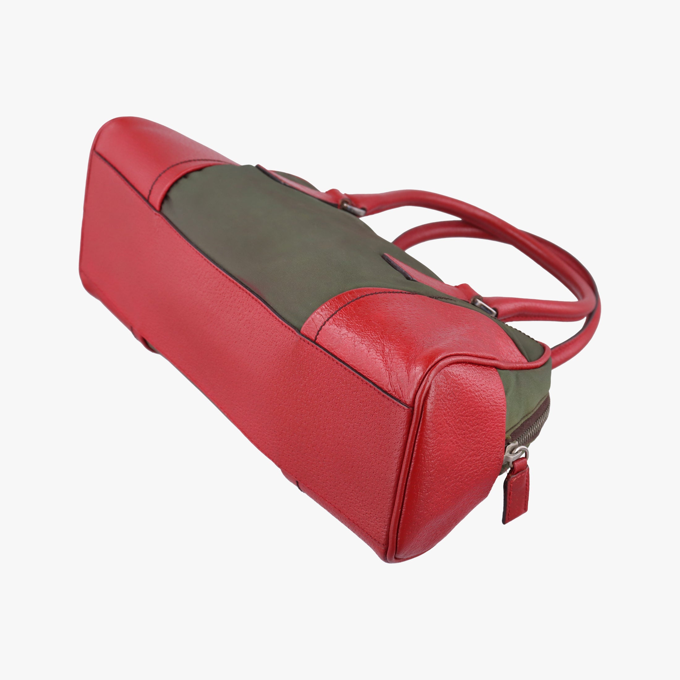 Triangle logo Red x green Nylon×Leather 22トライアングルロゴ レッド×グリーン ナイロン×レザー 22