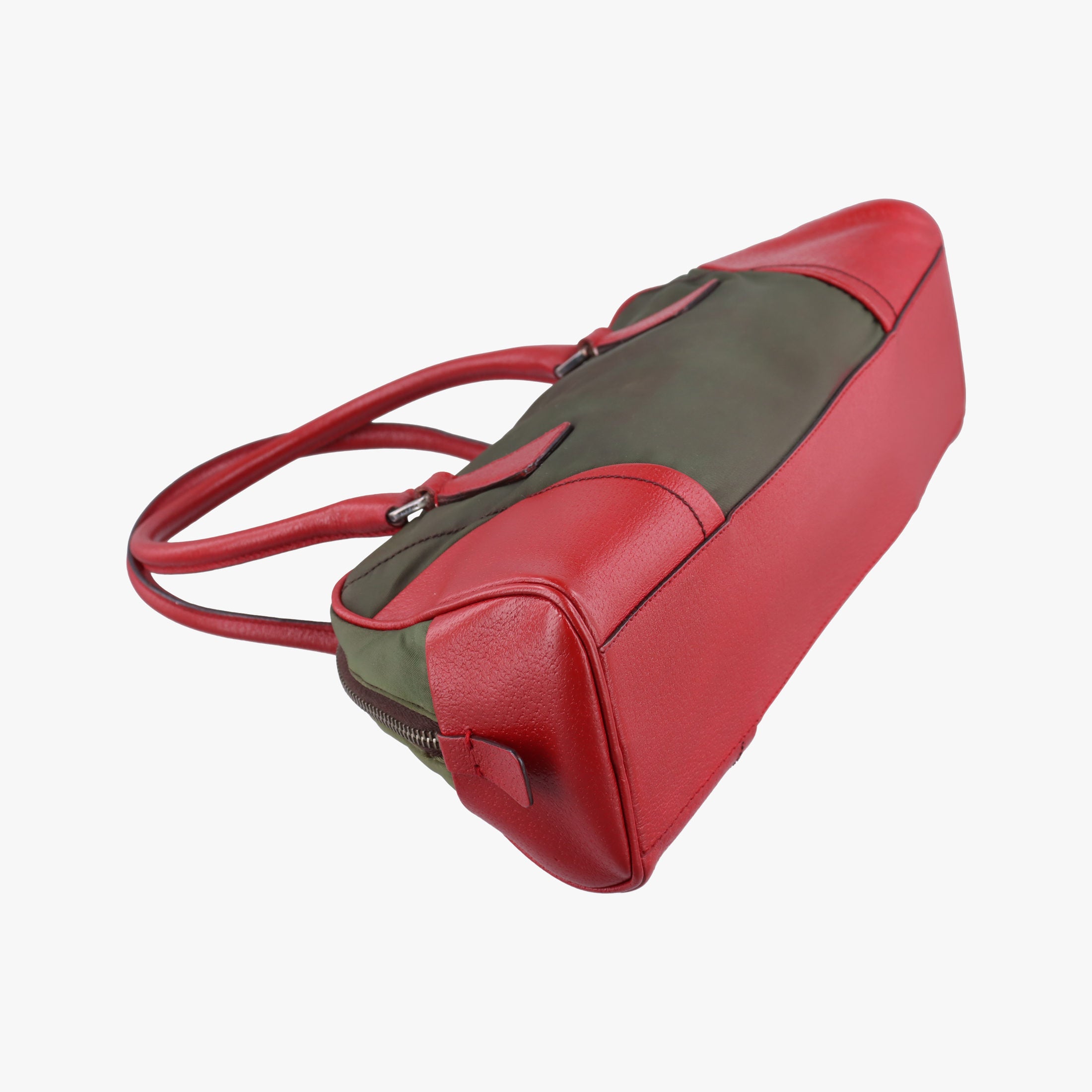 Triangle logo Red x green Nylon×Leather 22トライアングルロゴ レッド×グリーン ナイロン×レザー 22