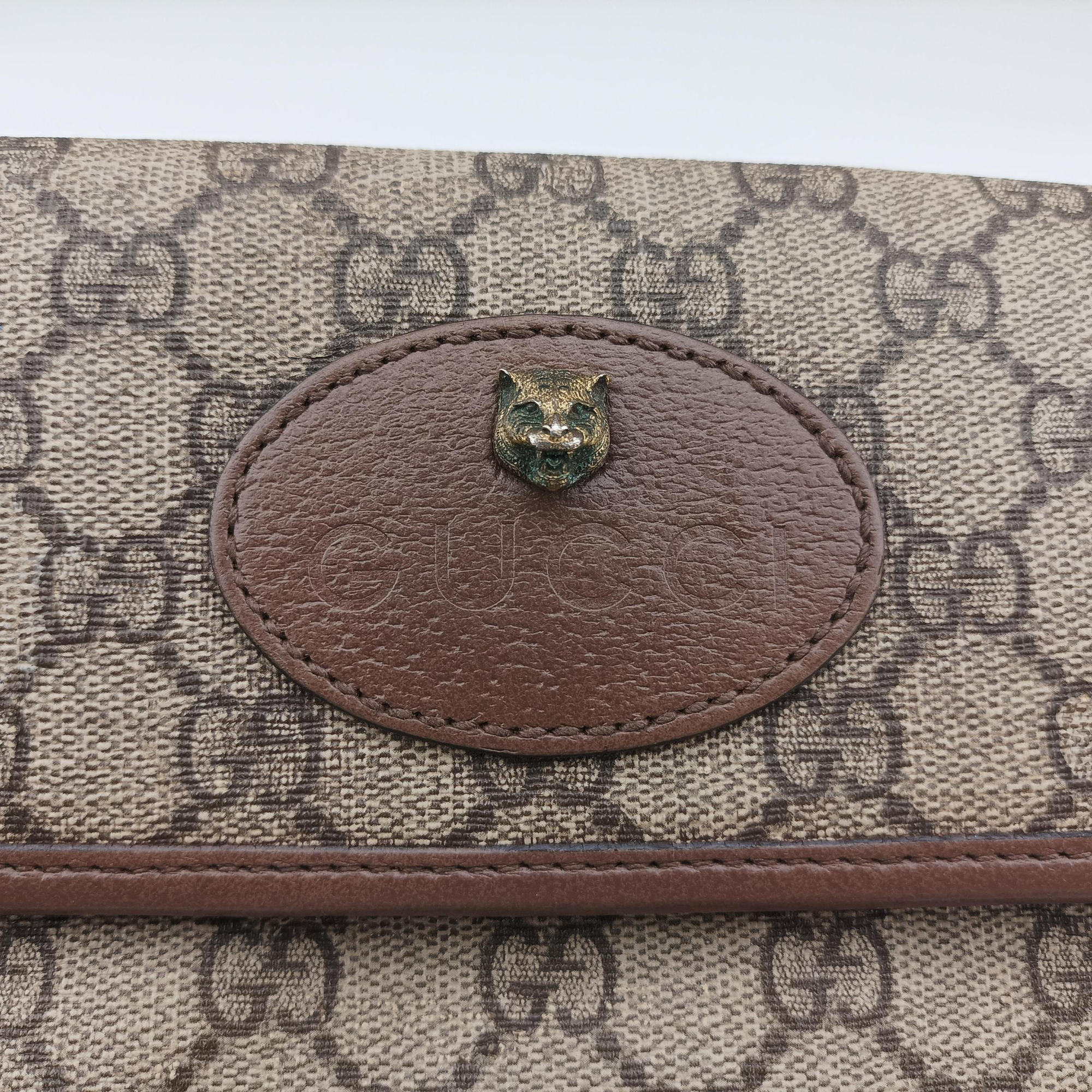 NEO VINTAGE GG Supreme beige×Brown PVC coated canvas×Leather 493930 H027225080ネオ ヴィンテージ GGスプリーム ベージュ×ブラウン PVCコーティングキャンバス×レザー 493930 H027225080