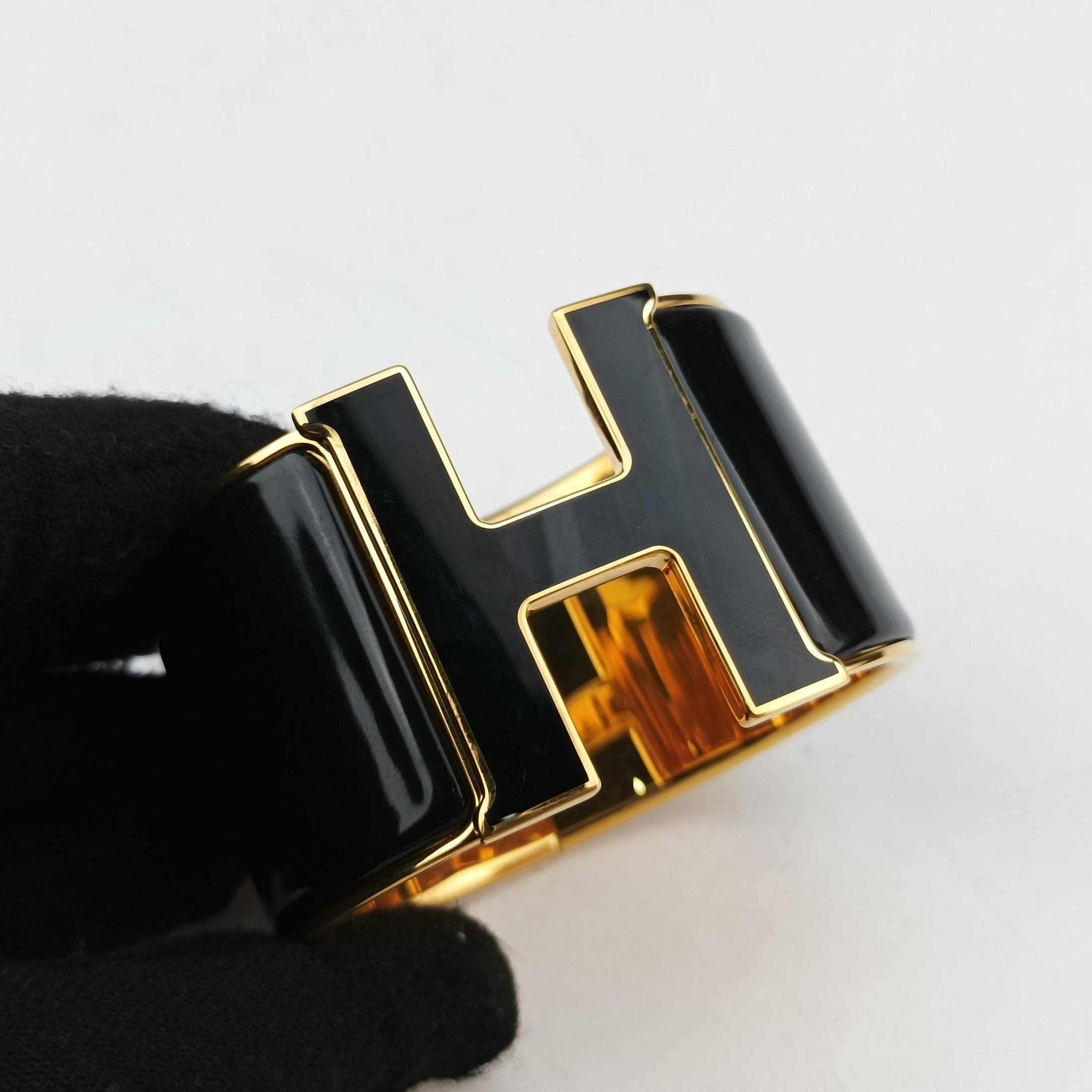 Clic Clac Bracelet Black GP Oクリッククラックブレスレット ブラック×ゴールド GP O