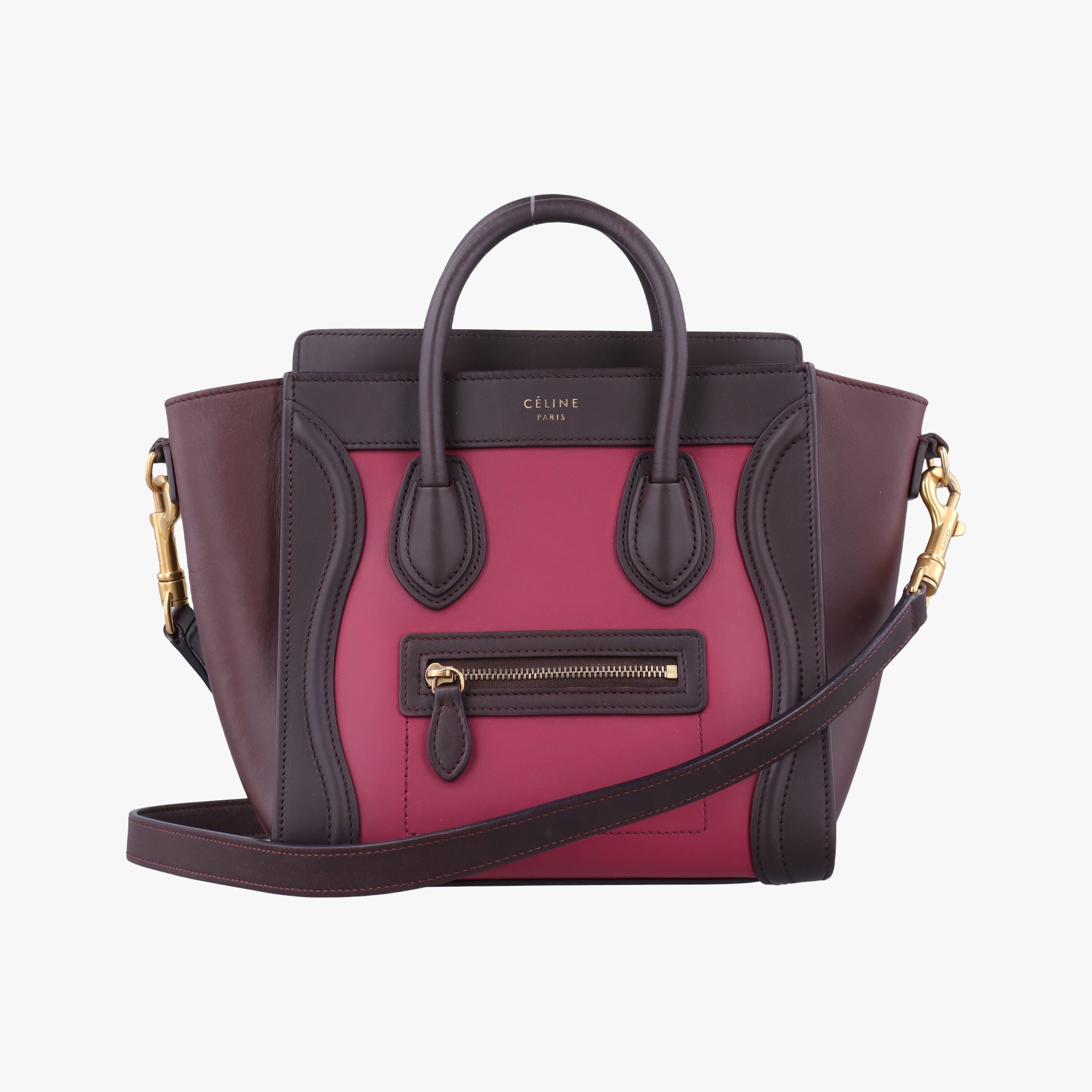 luggage nano shopper Brown × Rose × Bordeaux Leather F-CU-0154ラゲージナノショッパー ブラウン × ローズ × ボルドー レザー F-CU-0154