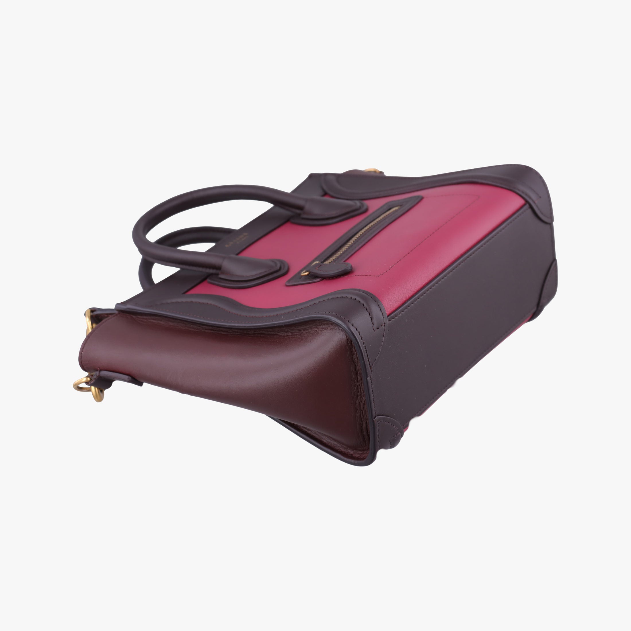 luggage nano shopper Brown × Rose × Bordeaux Leather F-CU-0154ラゲージナノショッパー ブラウン × ローズ × ボルドー レザー F-CU-0154