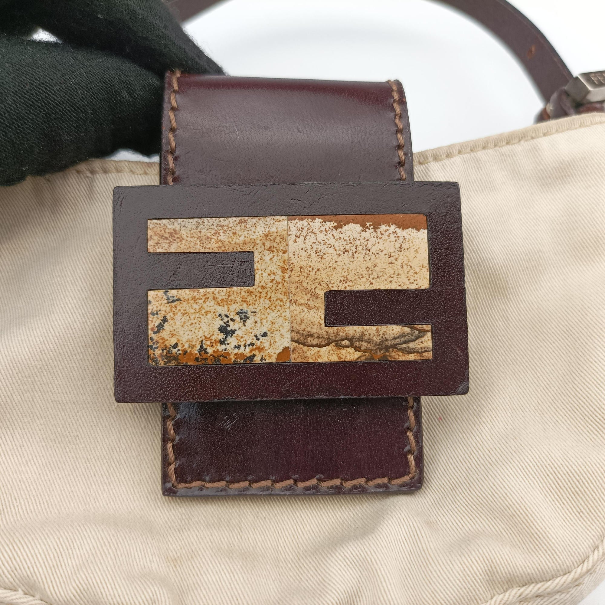 Mini croissants Beige×Brown canvas× leather 26673 2305 26673 008ミニクロワッサン ベージュ×ブラウン キャンバス× レザー 26673 2305 26673 008